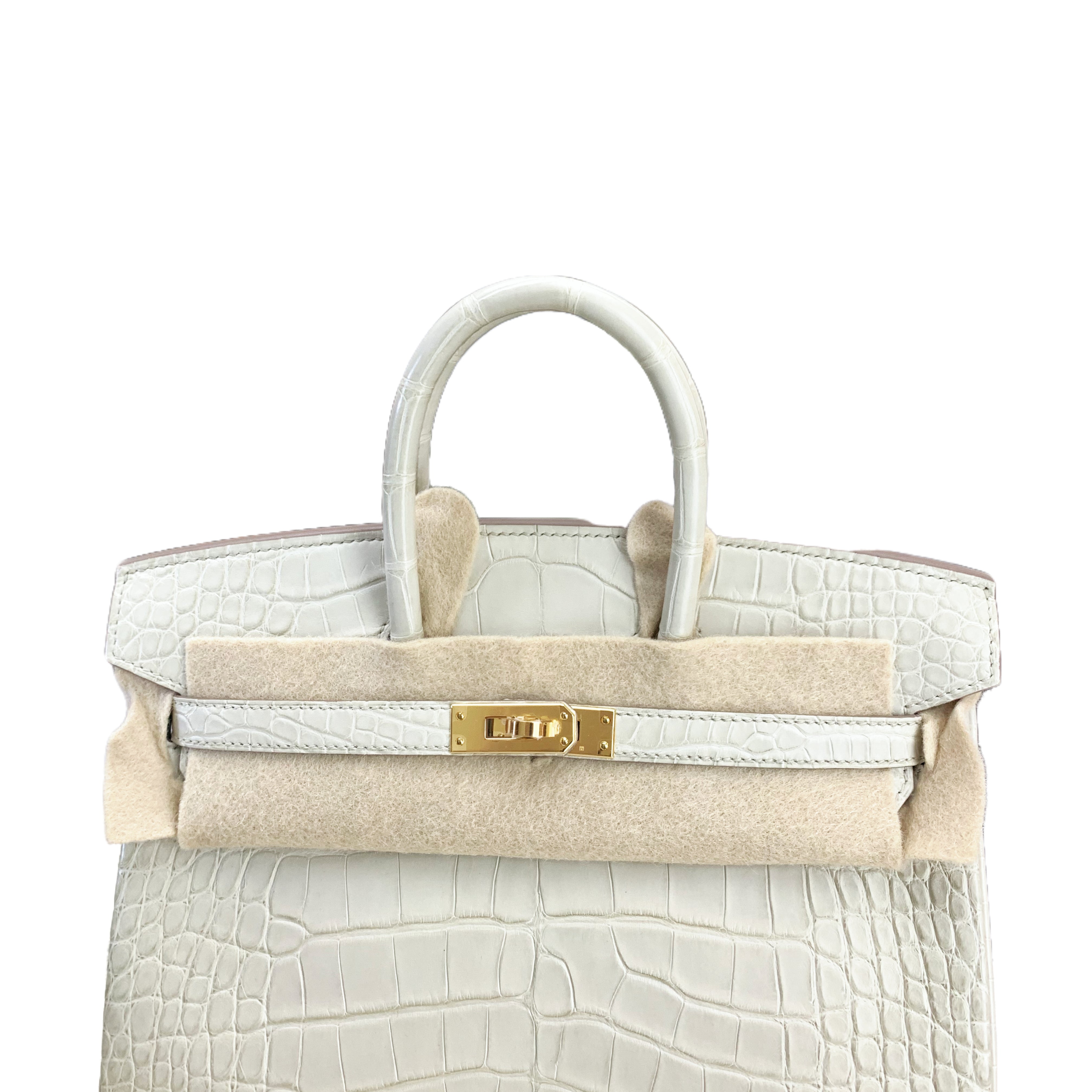 Hermès Birkin 25 Beton (white) Matte Alligator GHW B Stamp