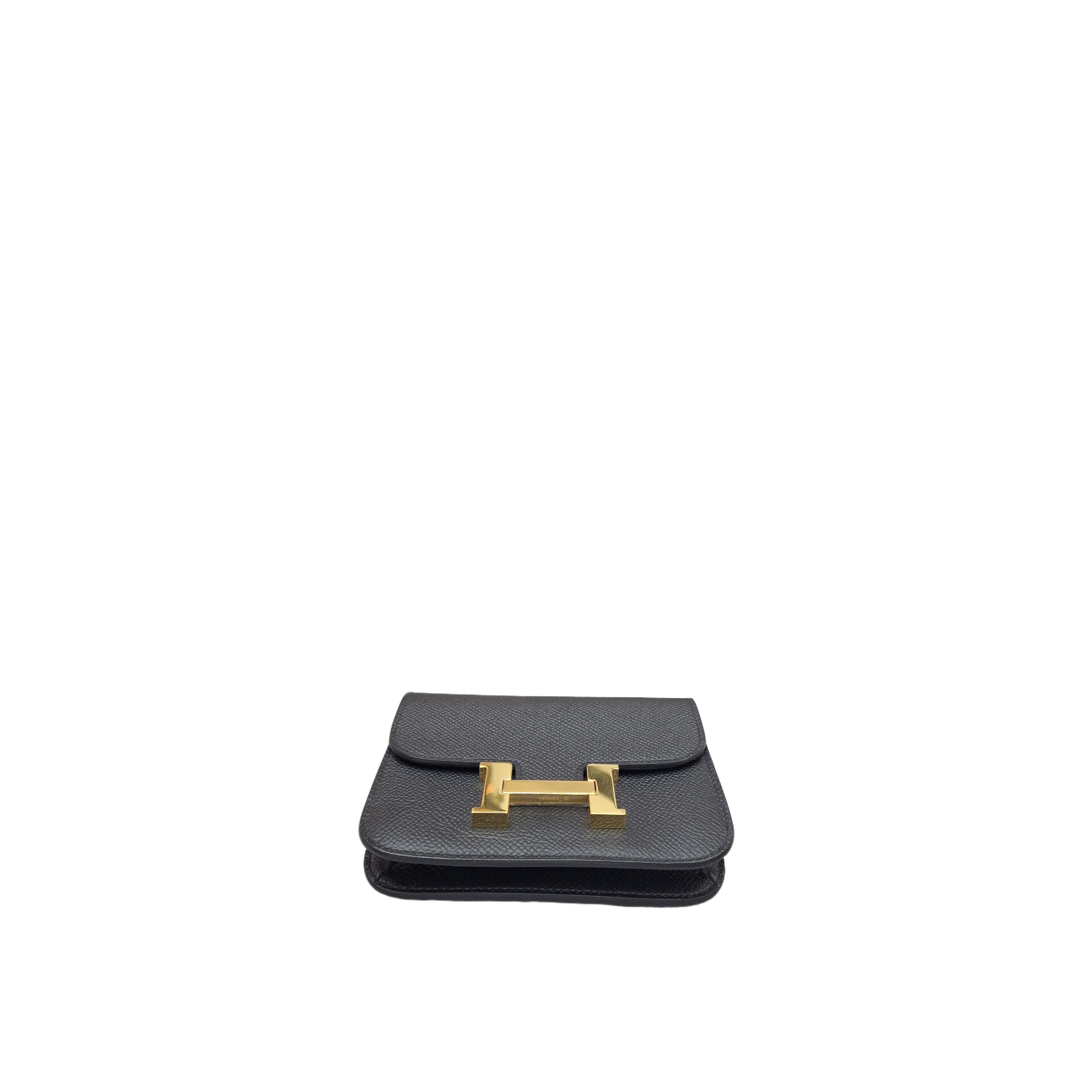 Hermes Constance slim black& gold new