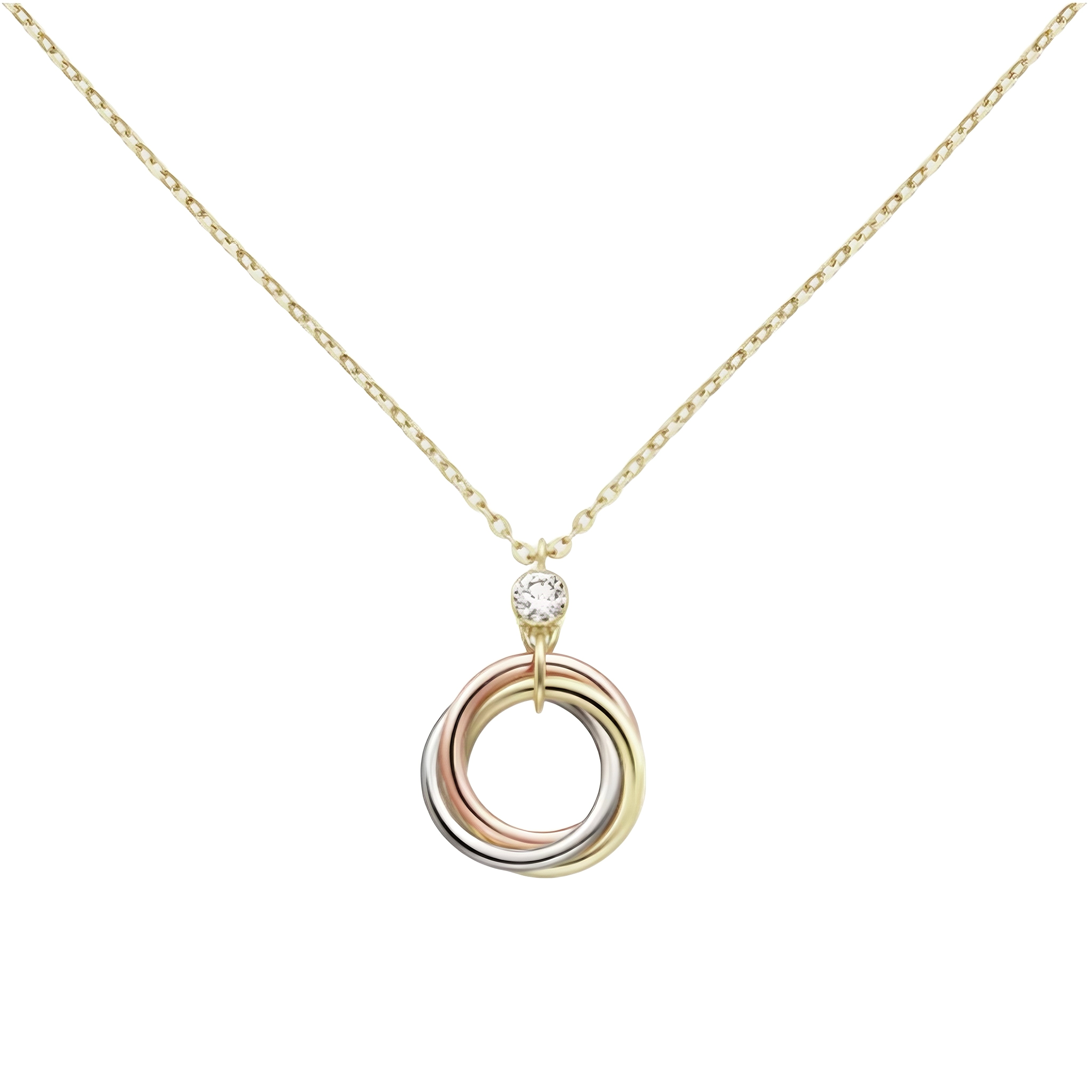 Trinity necklace White gold, yellow gold, rose gold, diamonds