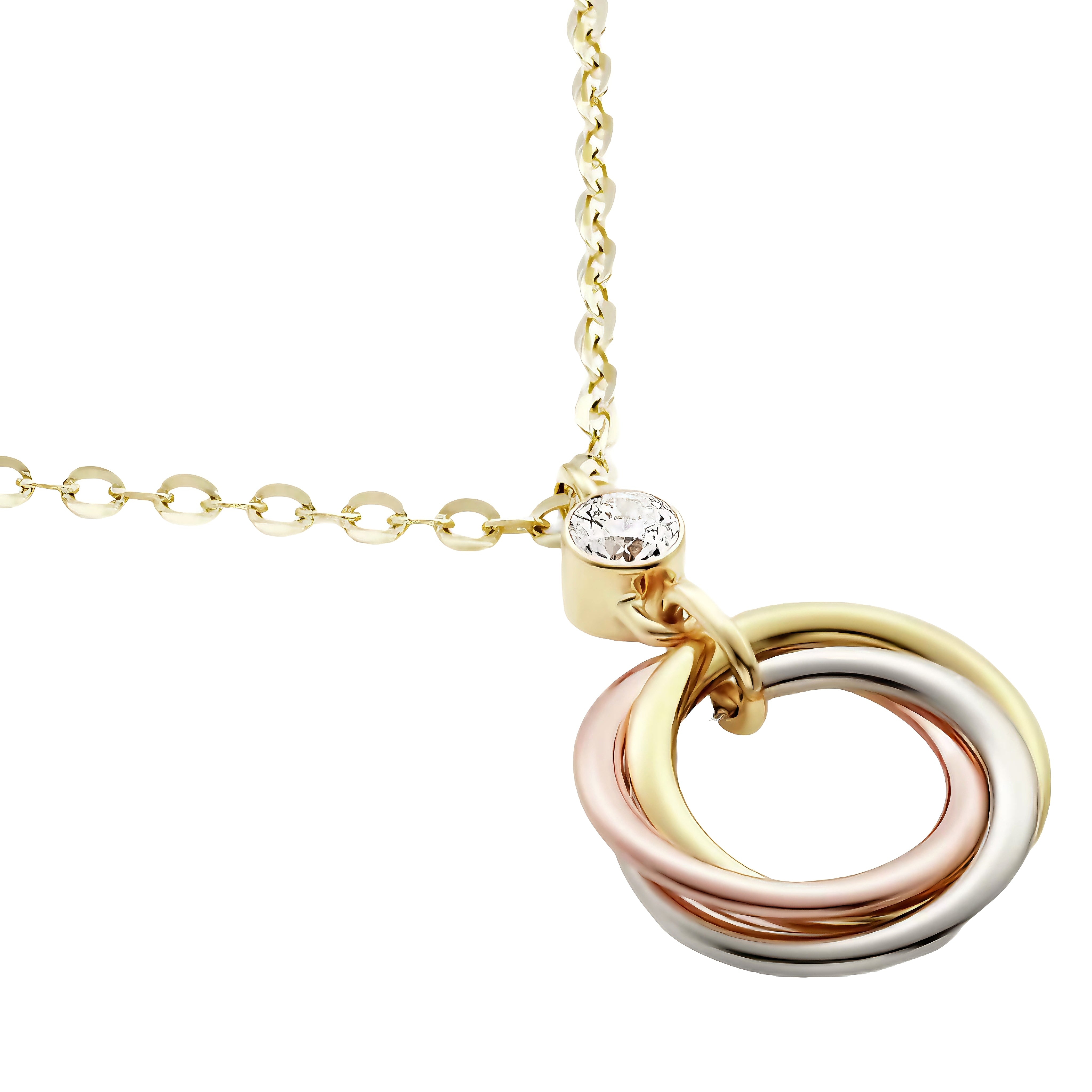 Trinity necklace White gold, yellow gold, rose gold, diamonds