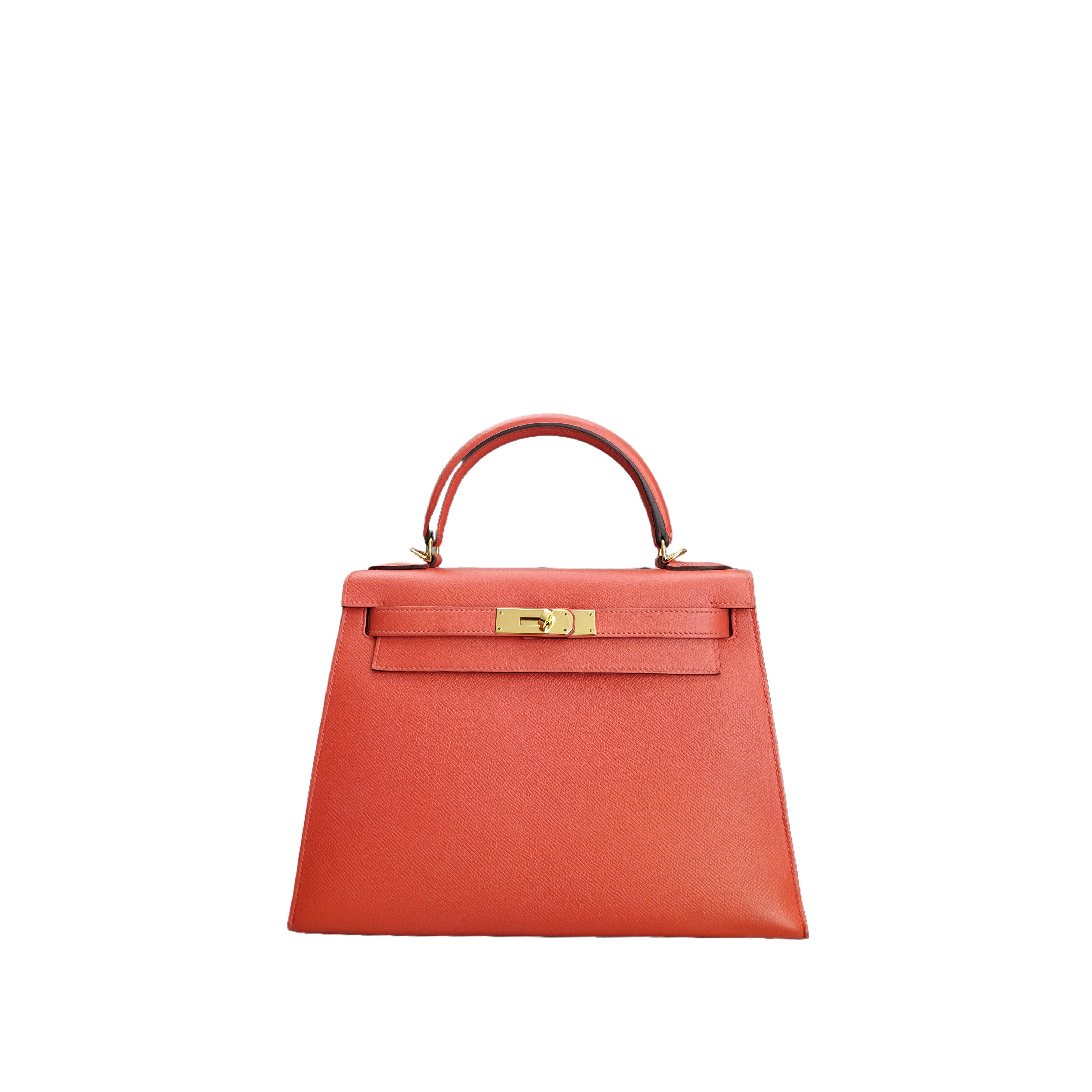 HERMÈS Kelly 28 in Taurillon Clemence Leather with GHW Rose Jaipur (Jaipur Pink) X Stamp