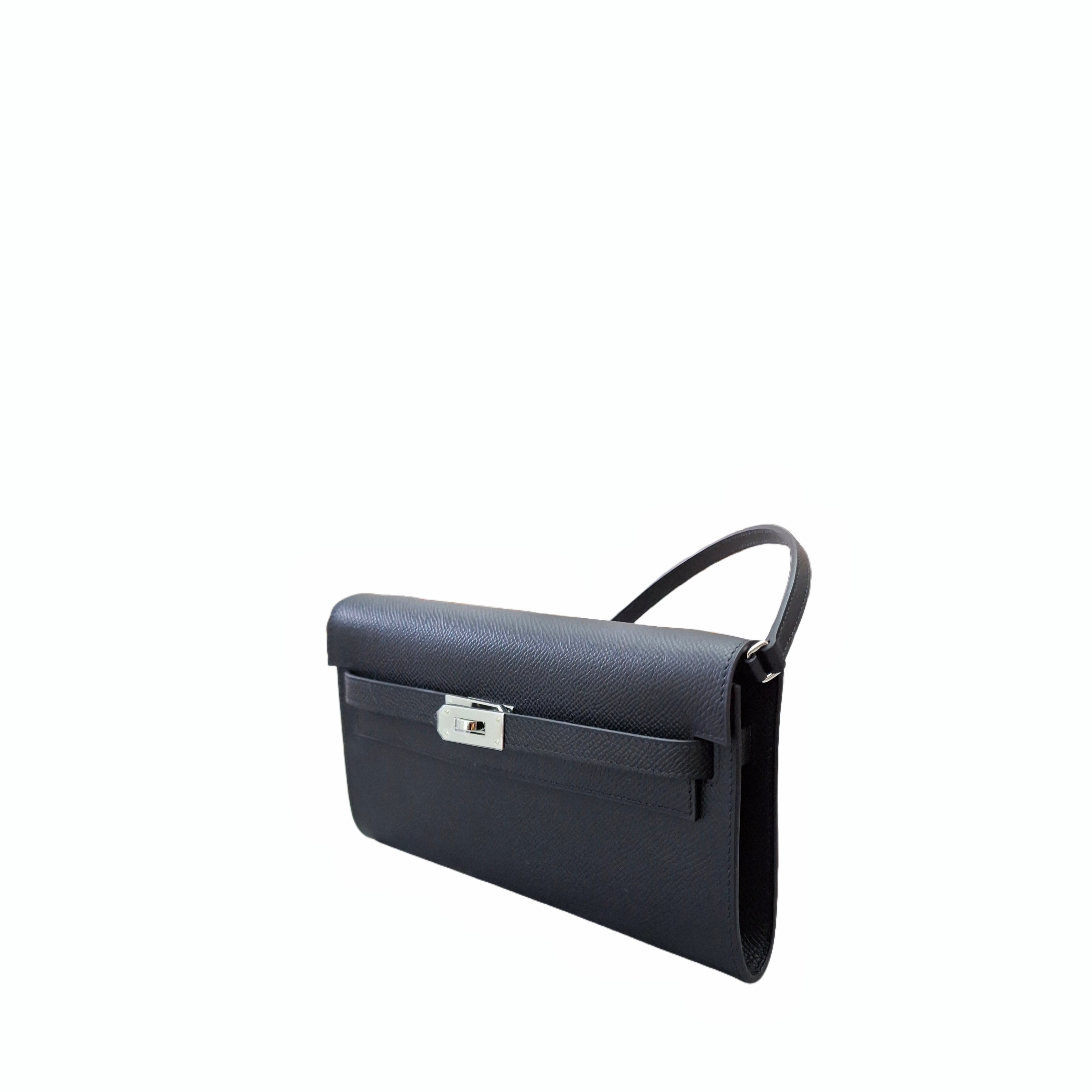 HERMÈS Kelly to go Wallet Epsom Leather SHW Noir(black) W Stamp