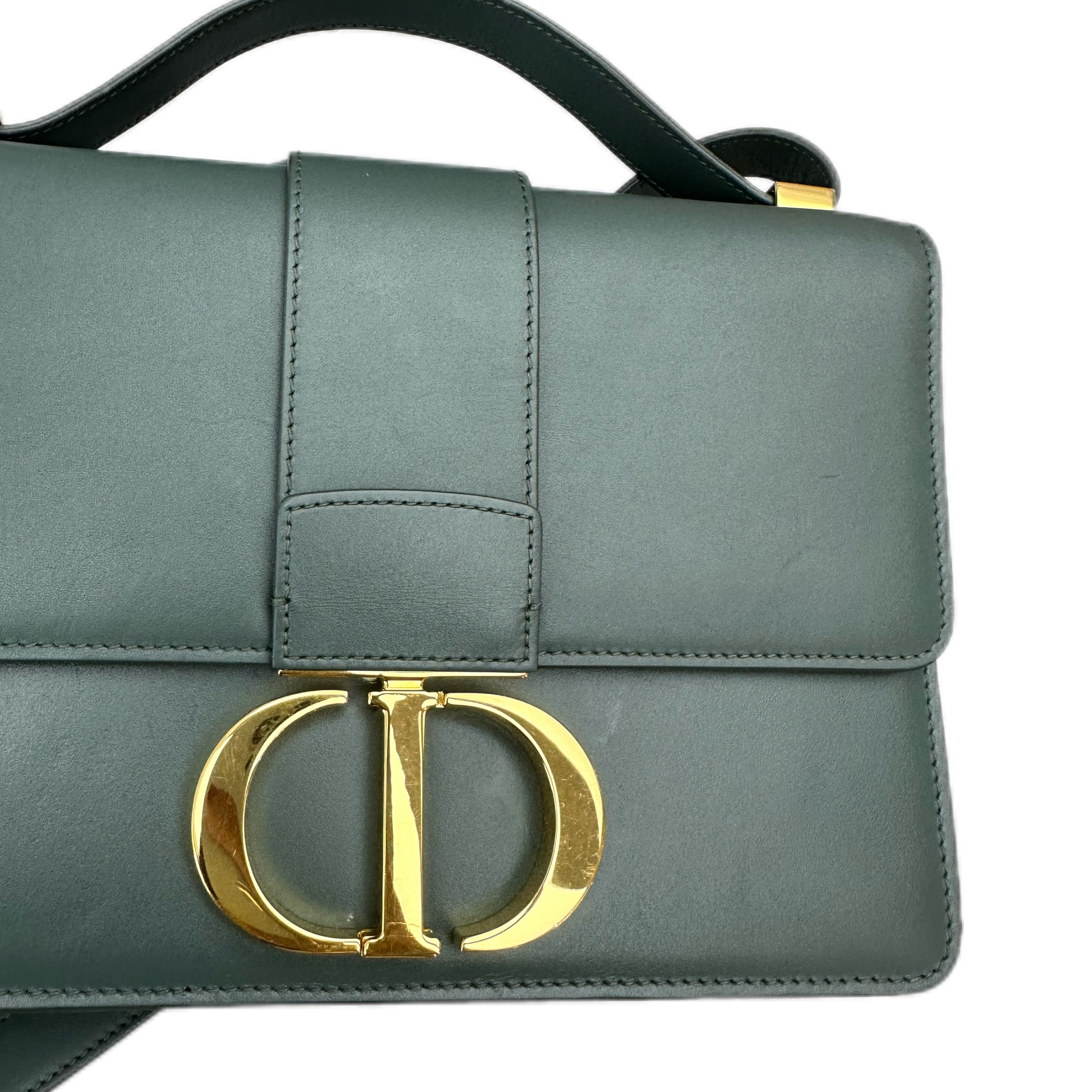 CHRISTIAN DIOR Leather 30 Montaigne Flap Crossbody Bag (Green)