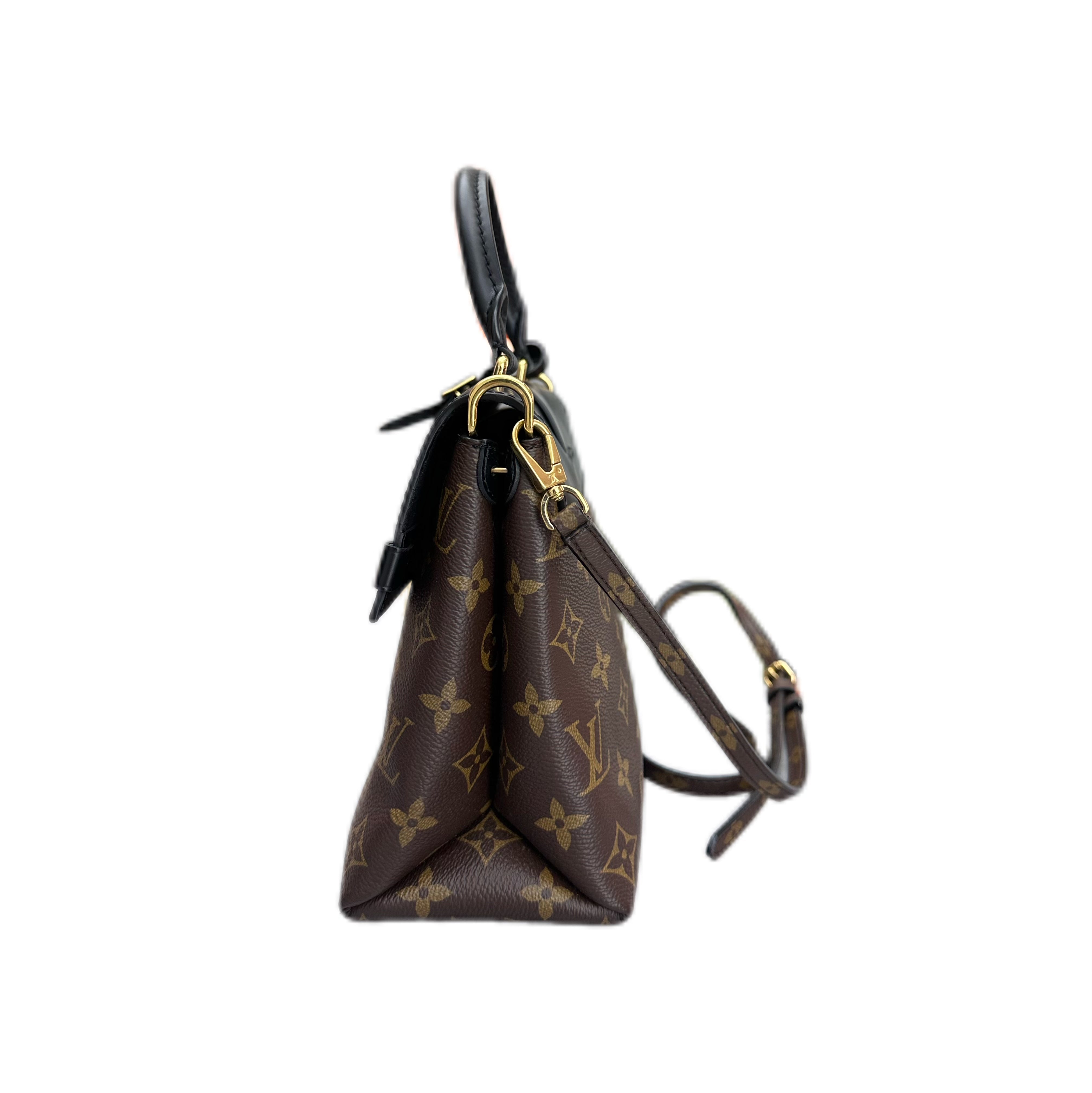 Louis Vuitton Monogram One Handle flap Bag MM (Brown/Black)