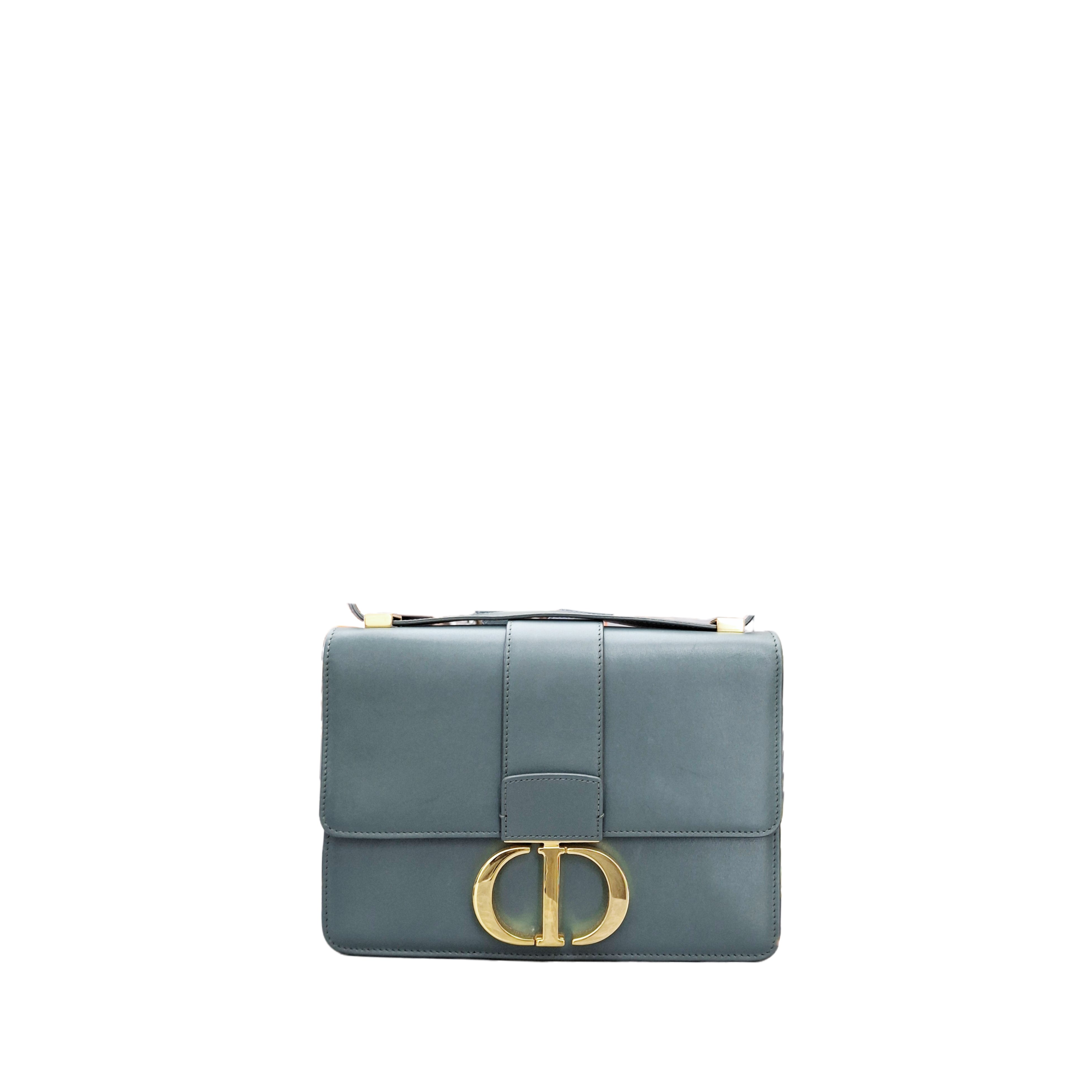 CHRISTIAN DIOR Leather 30 Montaigne Flap Crossbody Bag (Green)