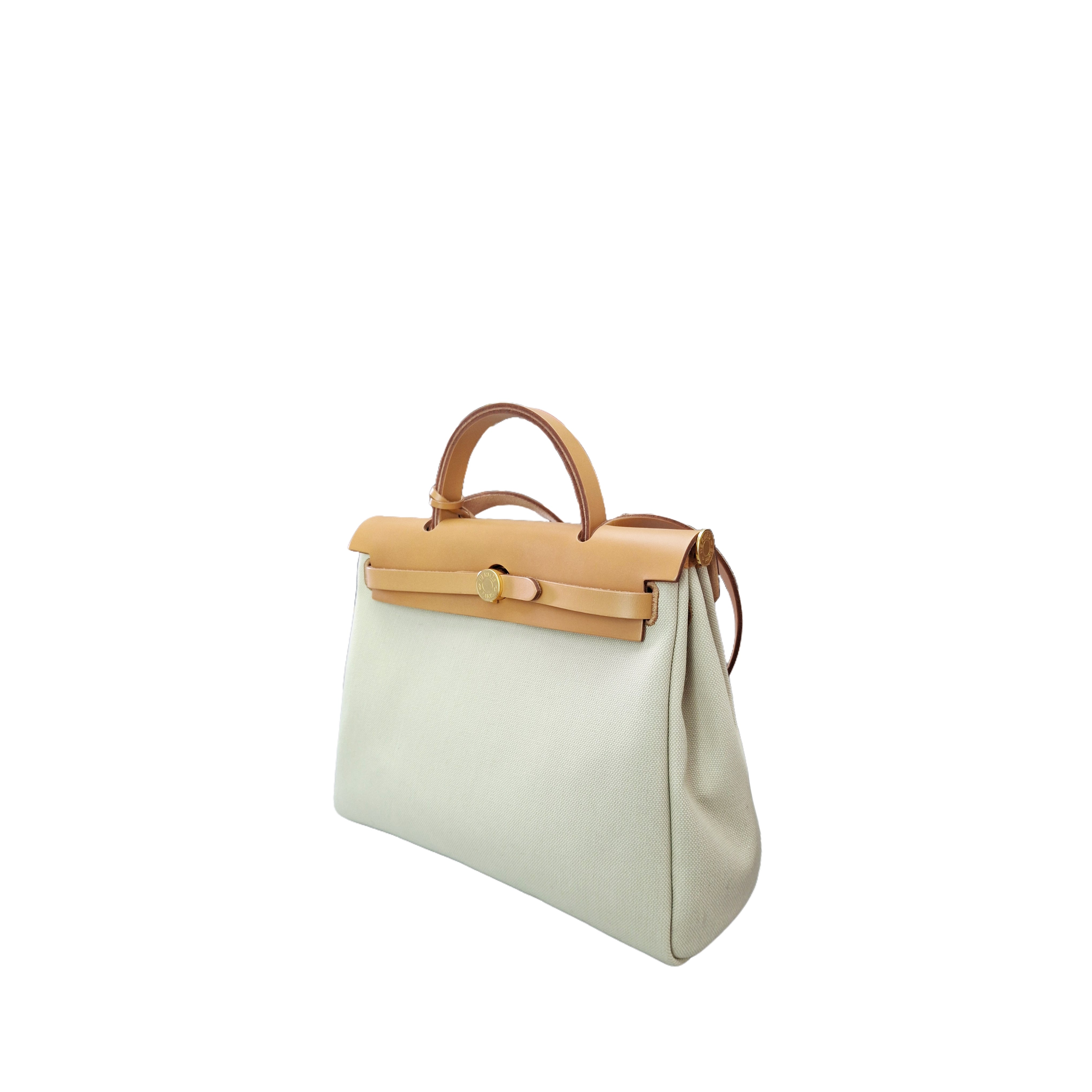 Hermès Herbag 31 GHW Beton/Fauve (Beige/Natural Brown) U Stamp