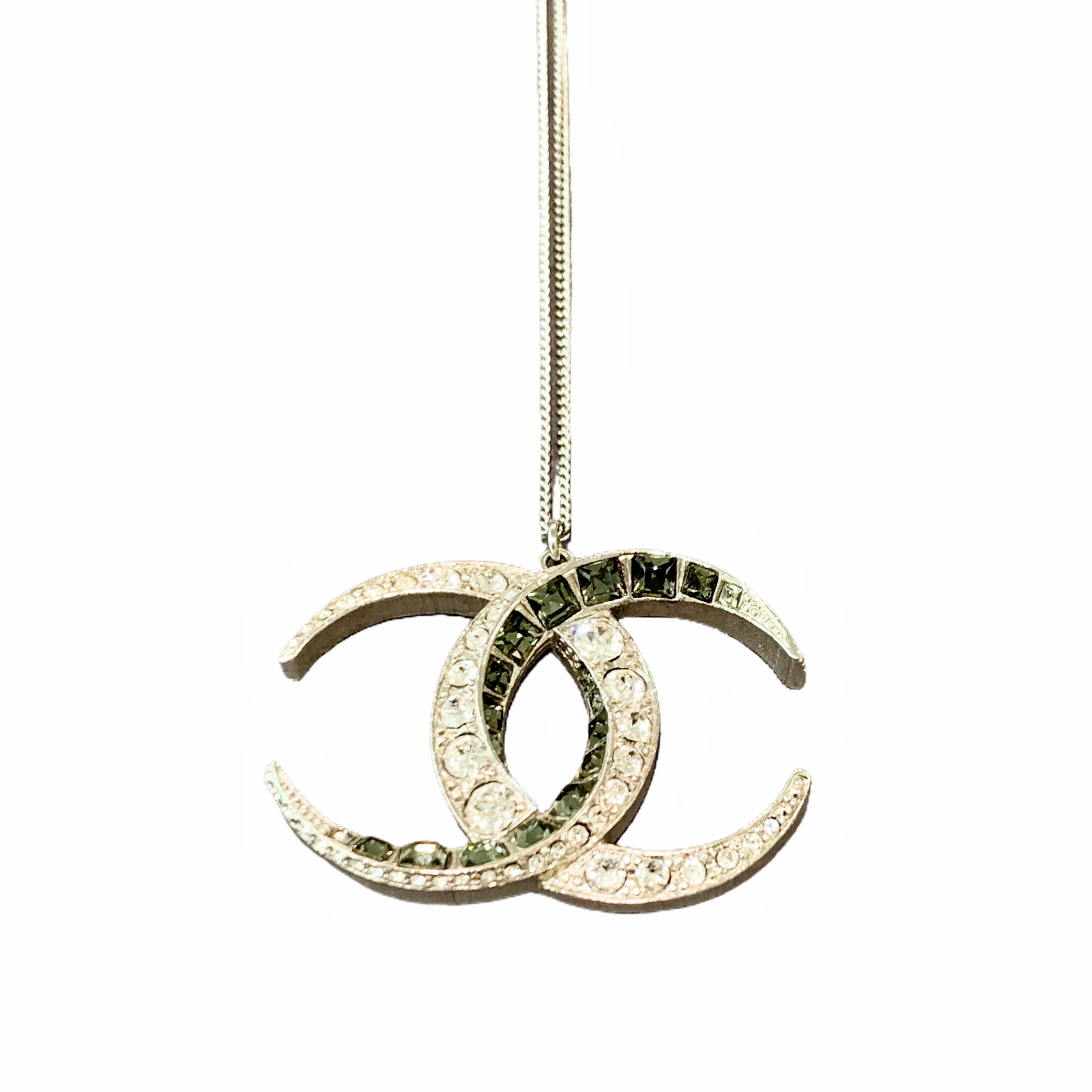 Chanel cc long necklace （White Gold）