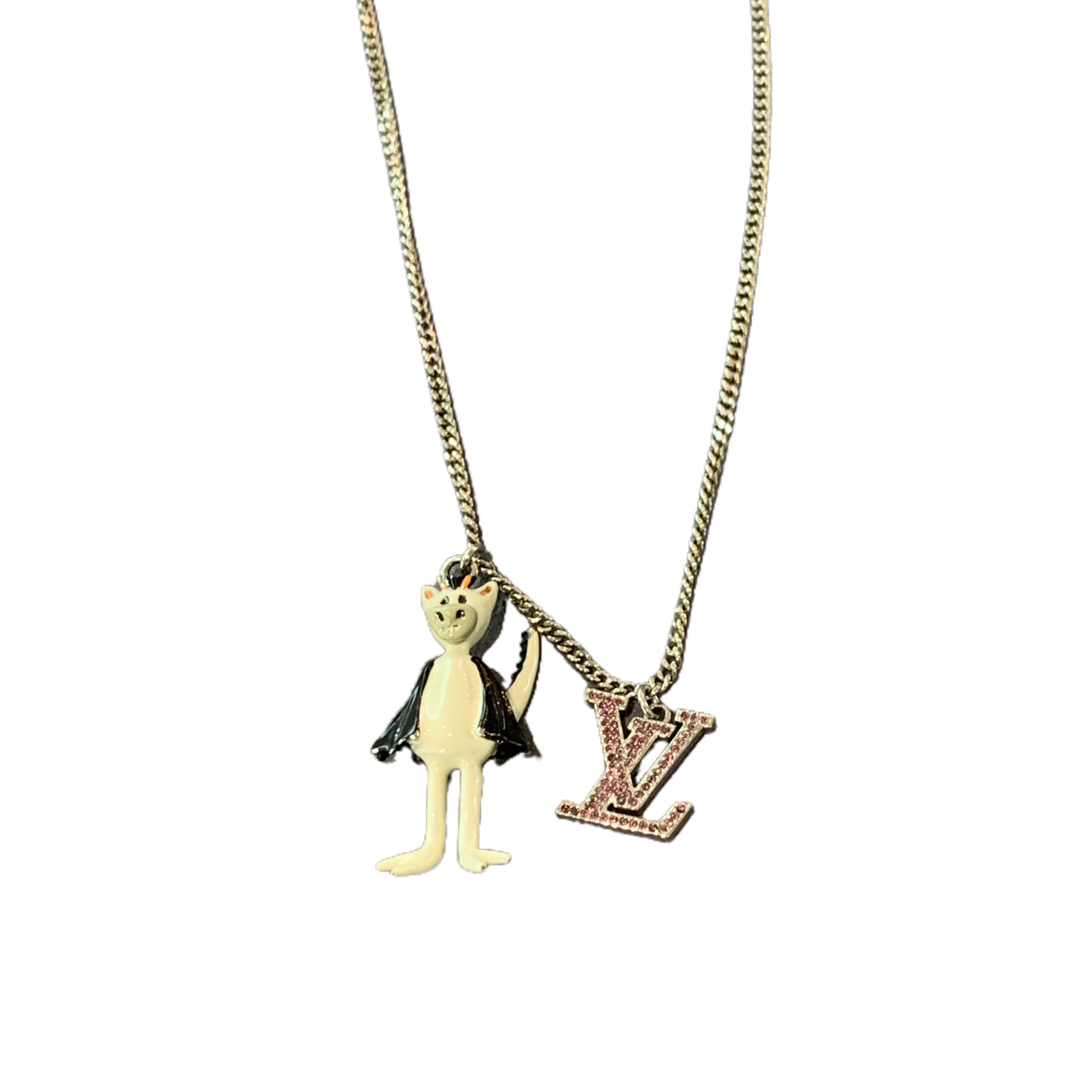 LOUIS VUITTON Pendant Necklace (Gold/Pink/Yellow）