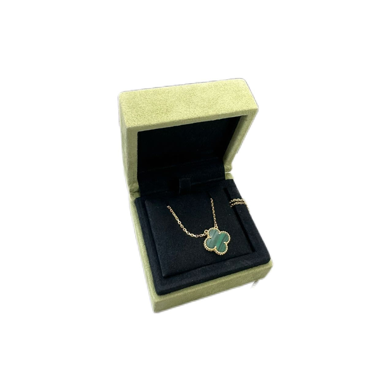 Van Cleef & Arpels Vintage Alhambra Pendant (Malachite) Yellow Gold