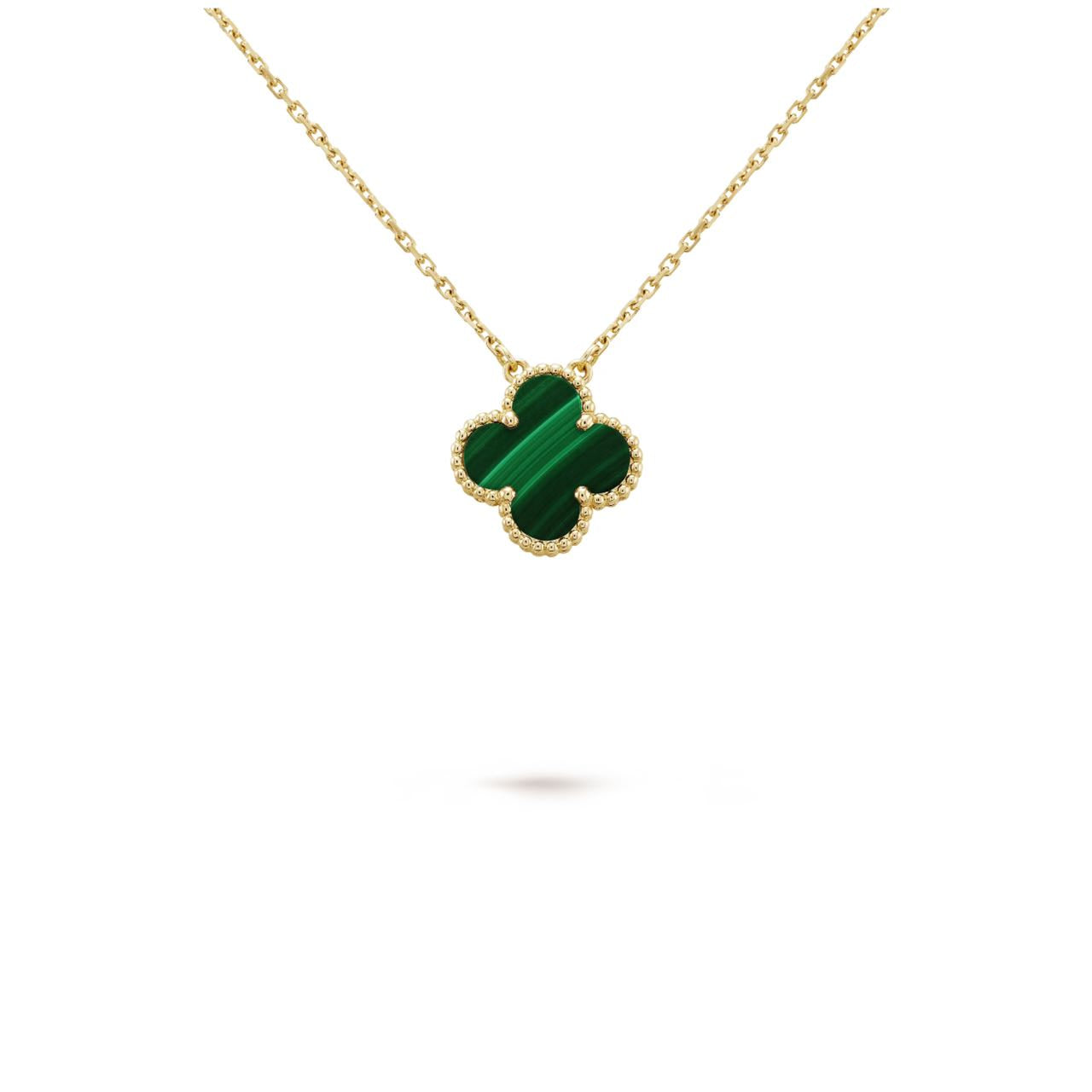 Van Cleef & Arpels Vintage Alhambra Pendant (Malachite) Yellow Gold