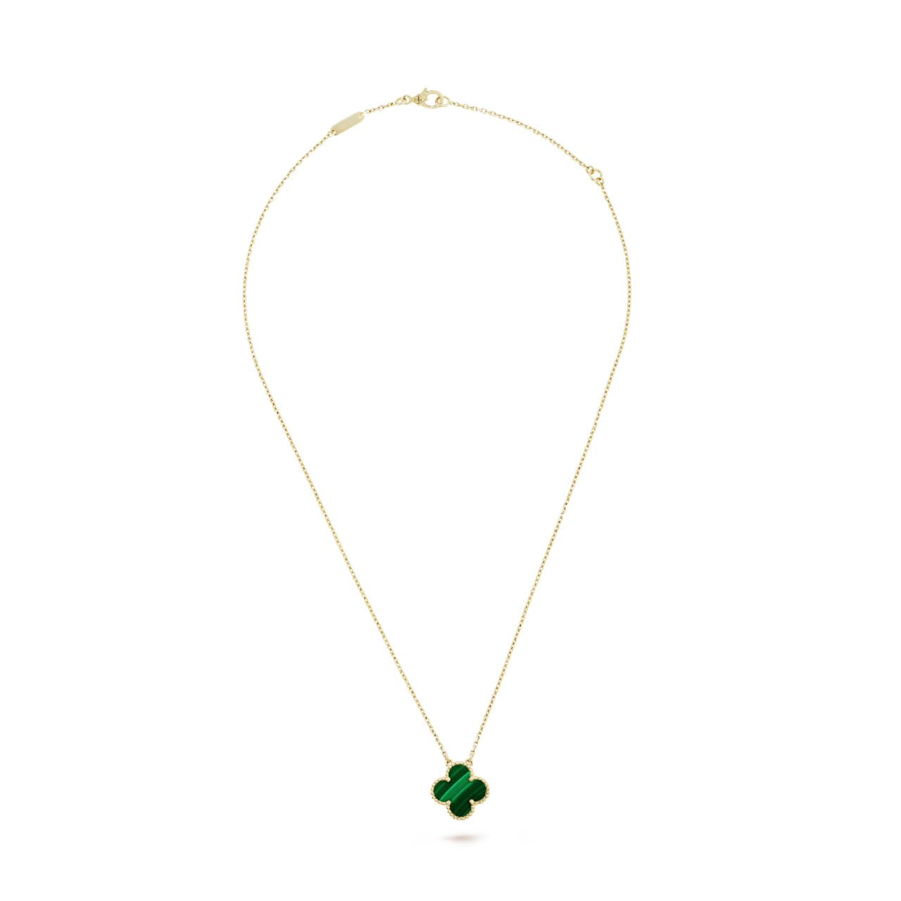 Van Cleef & Arpels Vintage Alhambra Pendant (Malachite) Yellow Gold