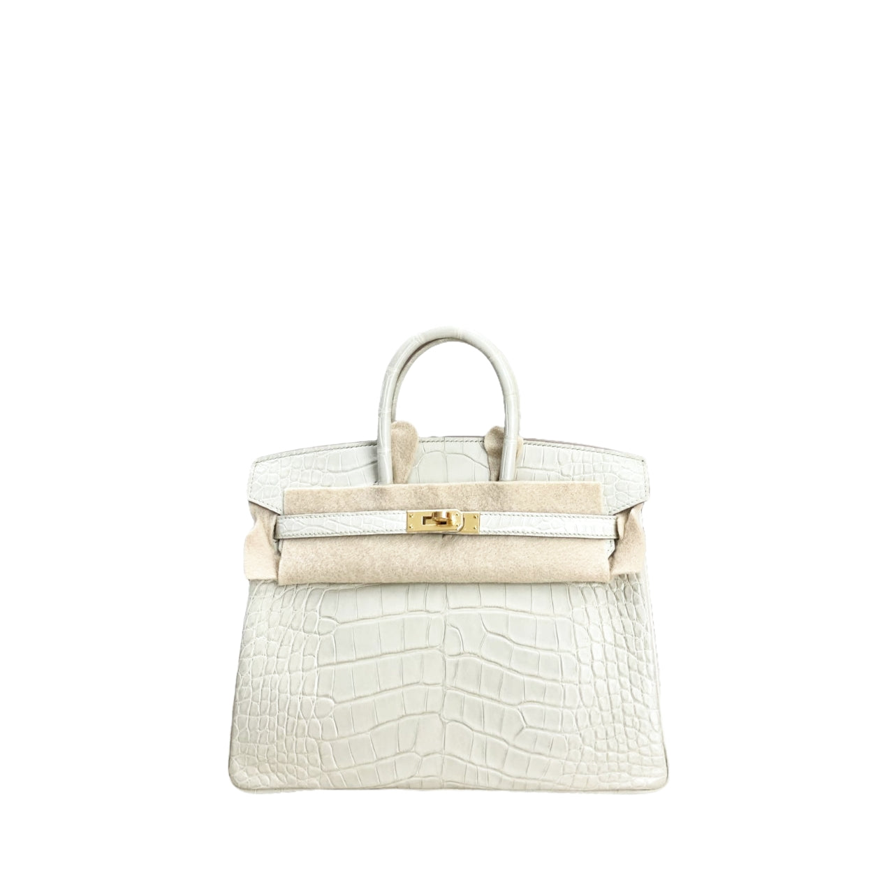 Hermès Birkin 25 Beton (white) Matte Alligator GHW B Stamp