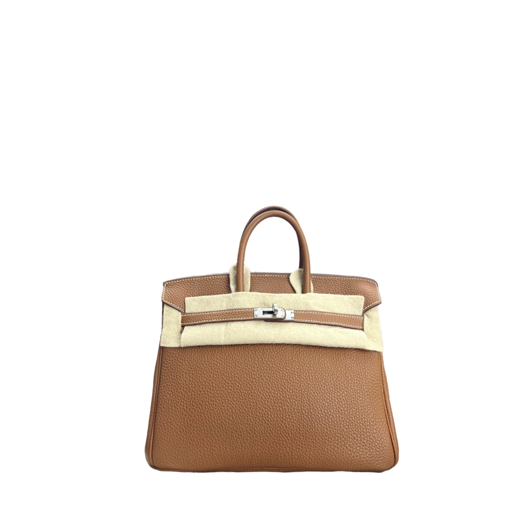 HERMÈS BIRKIN 25 GOLD TOGO SILVER BUCKLE