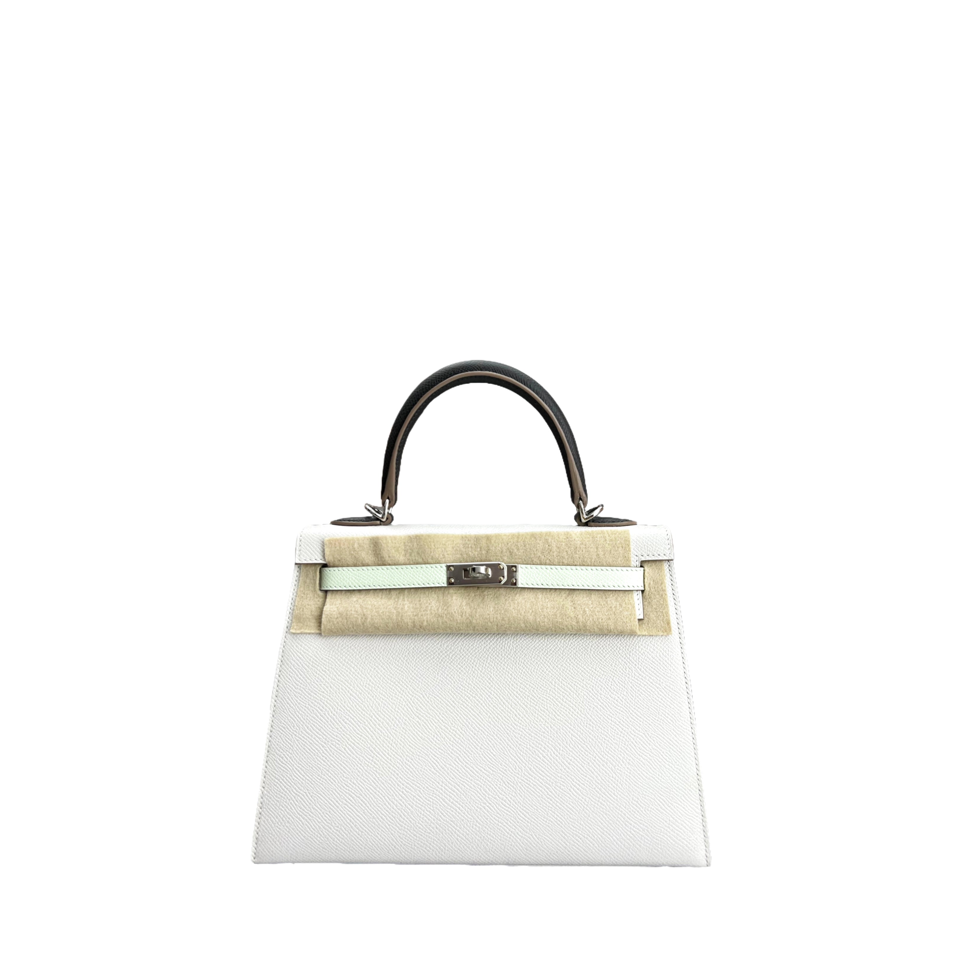 Hermès Kelly 25 Tri-Color Epsom Palladium Hardware W Stamp