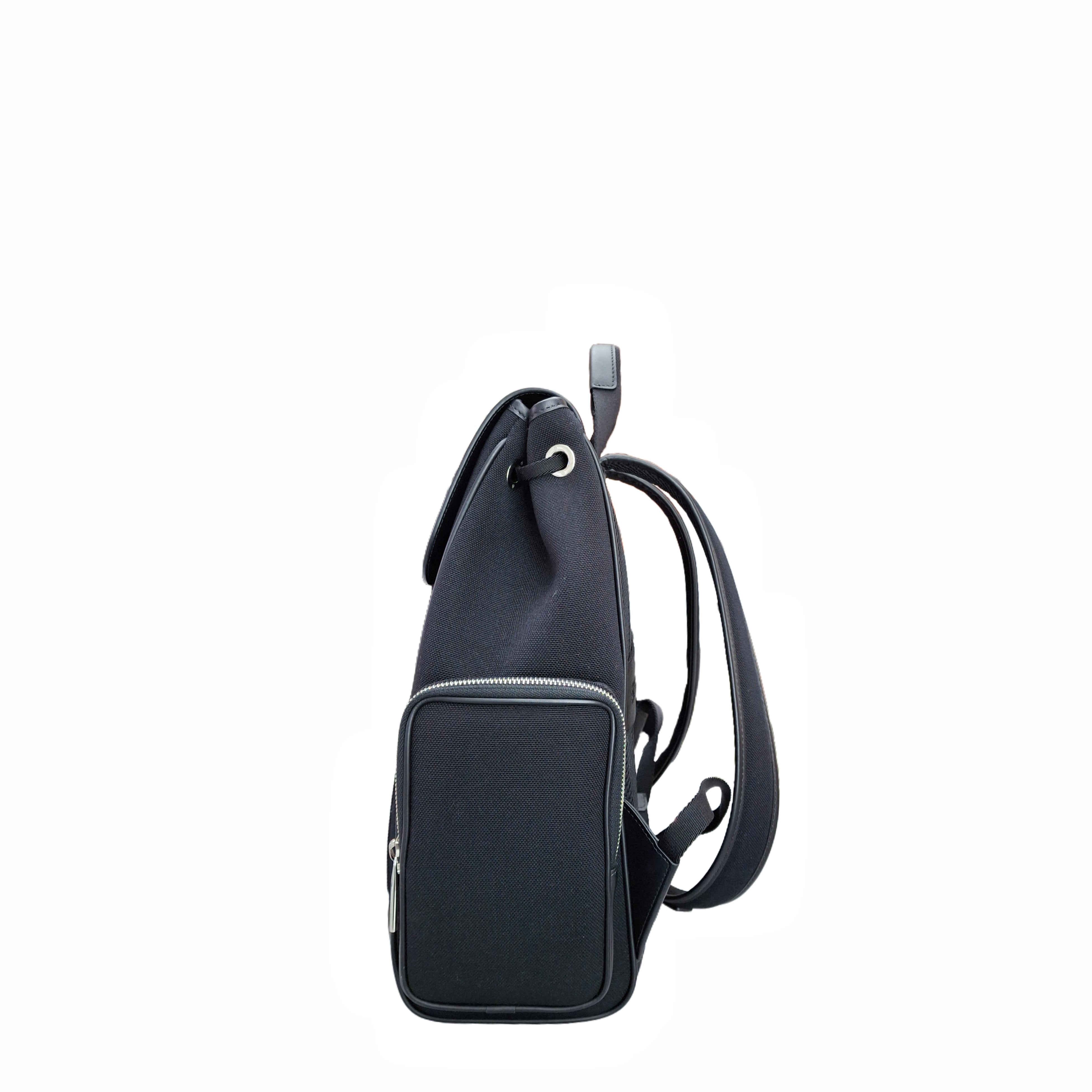 Rimowa small flap backpack canvas and full gain leather SHW (Black)