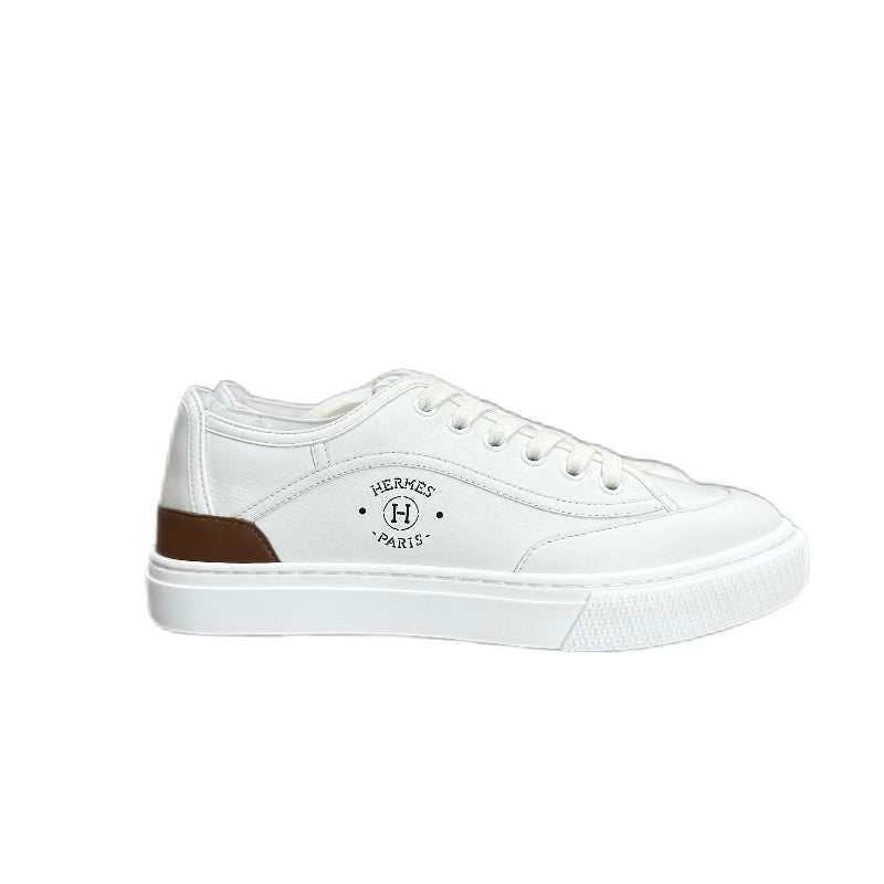 HERMÈS Get Sneaker Rubber and Lambskin (Blanc/White) 37