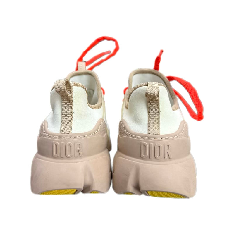 CHRISTIAN DIOR Neoprene Womens D-Connect Sneakers Rubber (White/Beige)