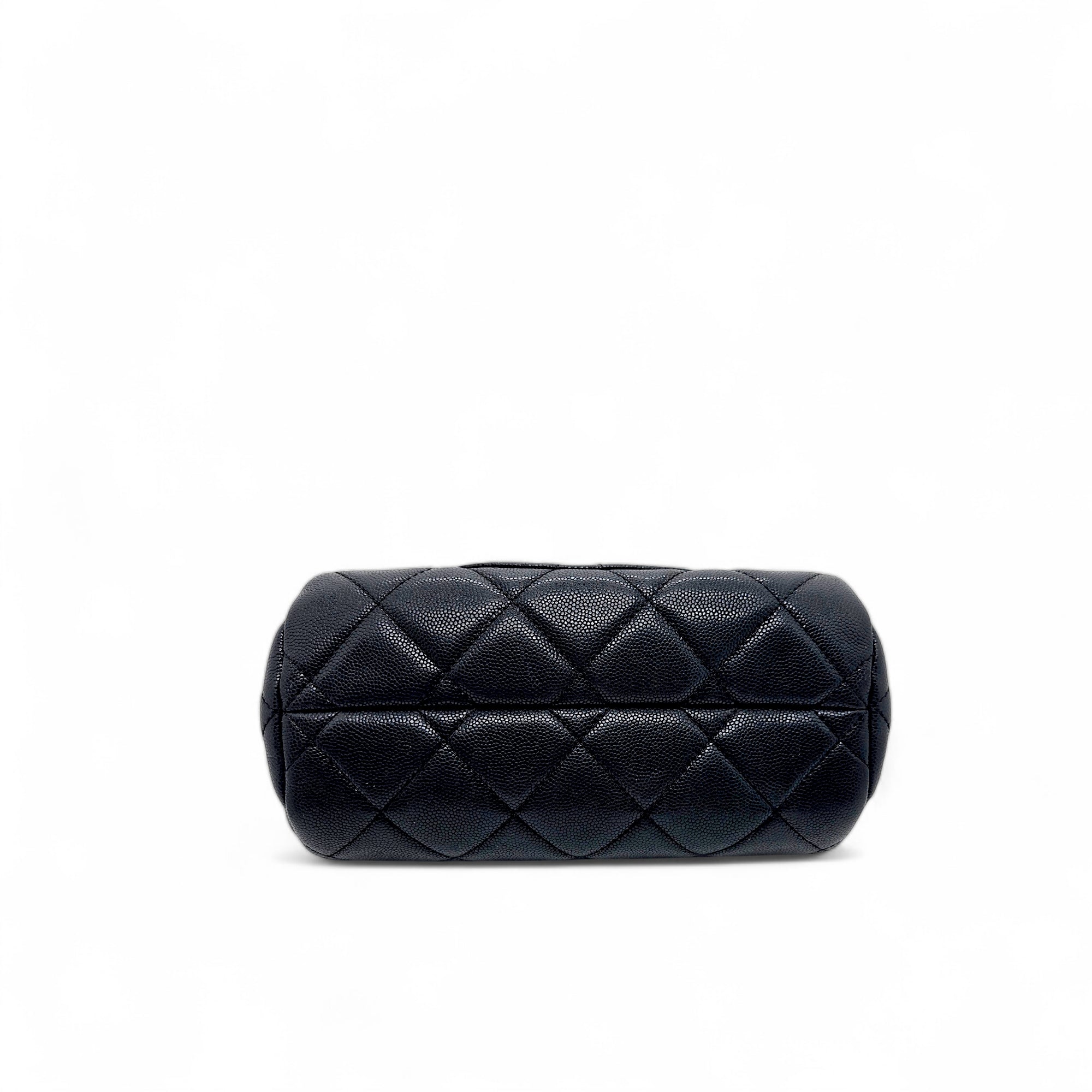 Chanel Golden Coin Boston Caviar Leather Black Shoulder Bag