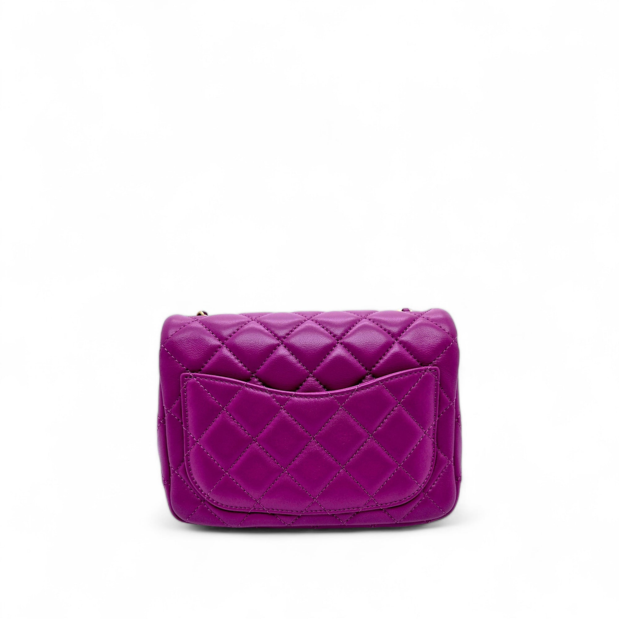 Chanel Mini Flap Bag Pearl Crush Lambskin Purple