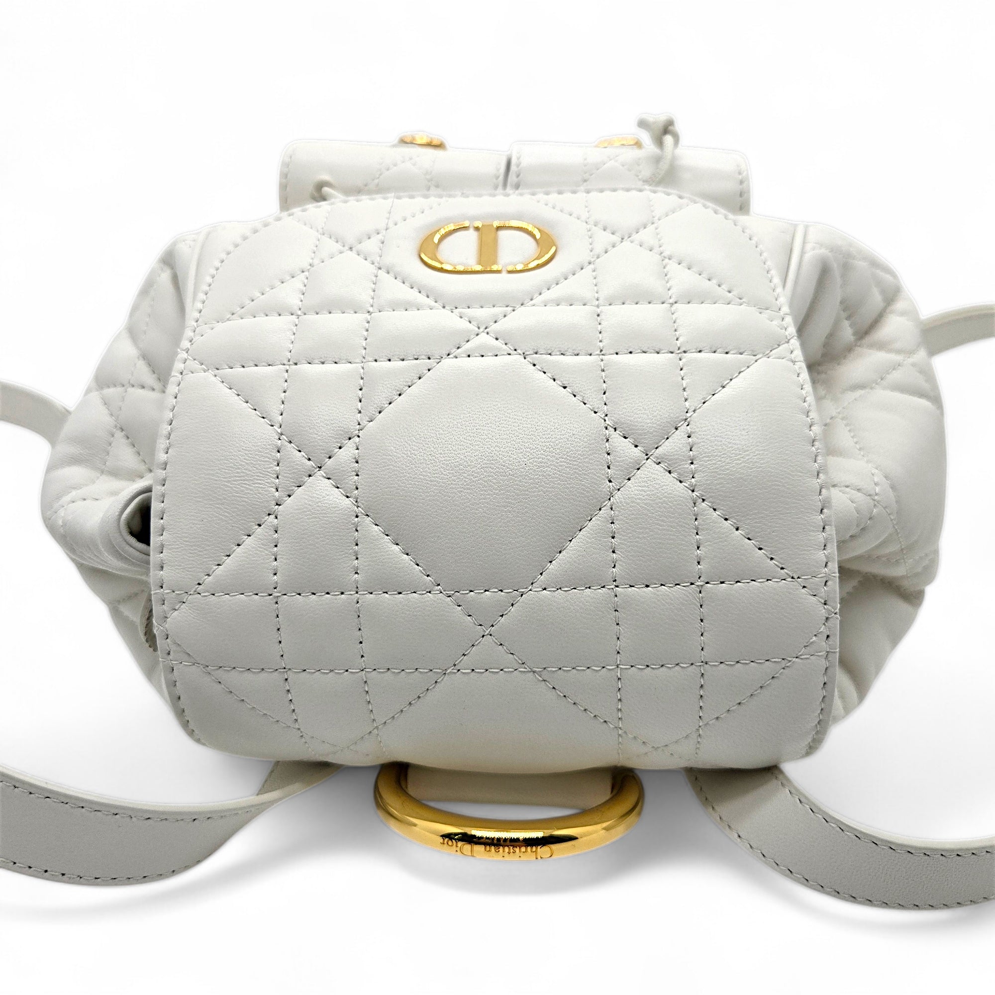 Dior Medium Dior Caro Backpack White