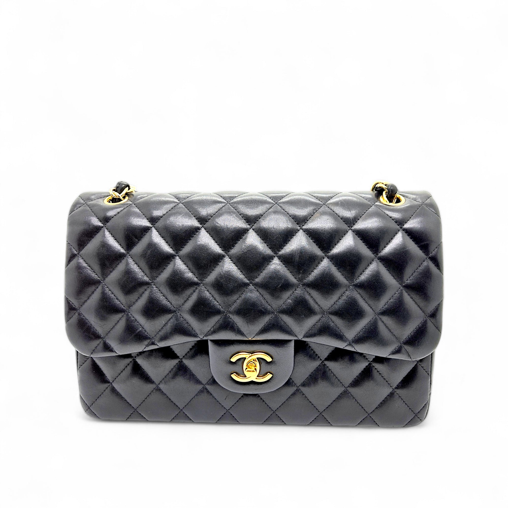 CHANEL CLASSIC JUMBO Double Flap Black Shoulder Bag