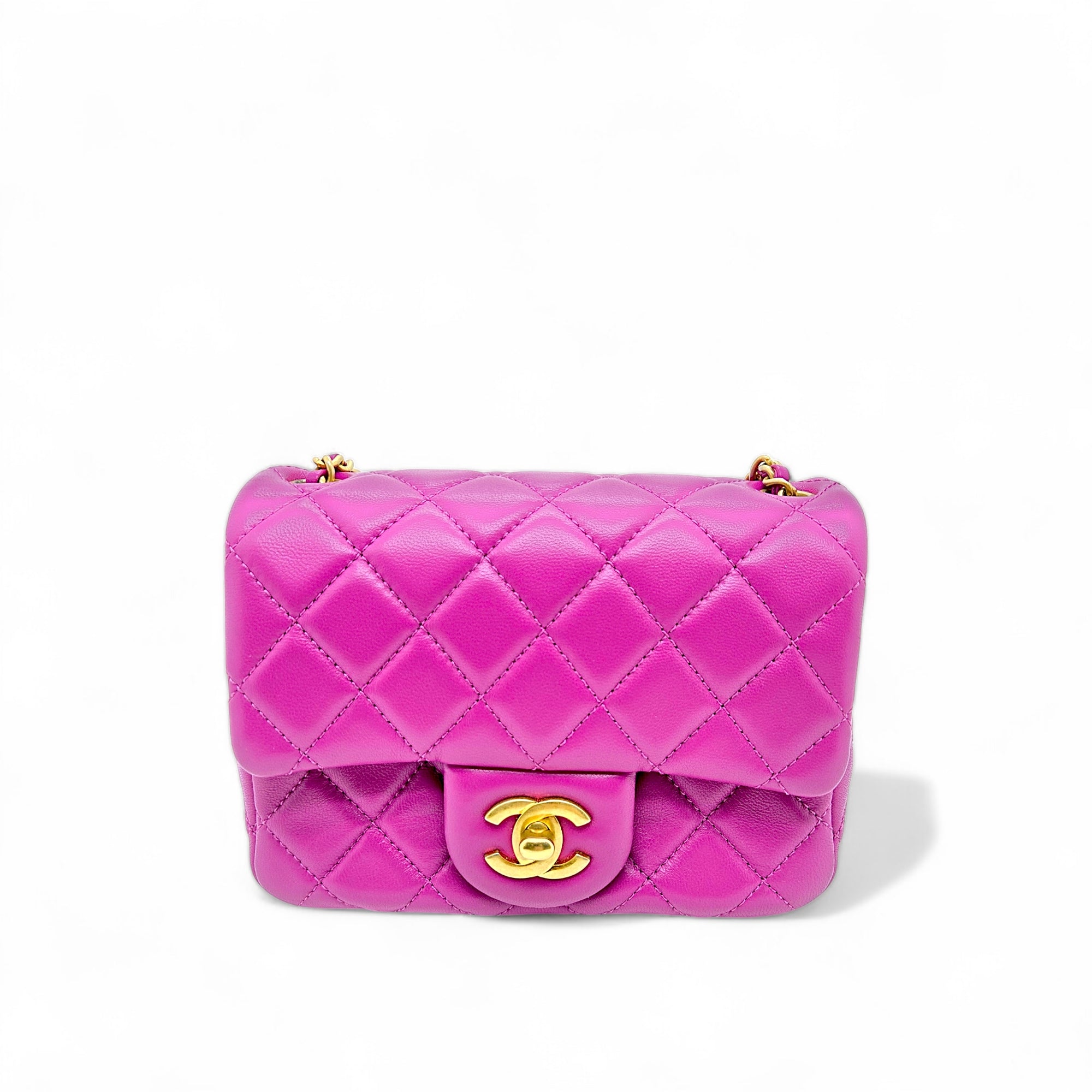 Chanel Mini Flap Bag Pearl Crush Lambskin Purple