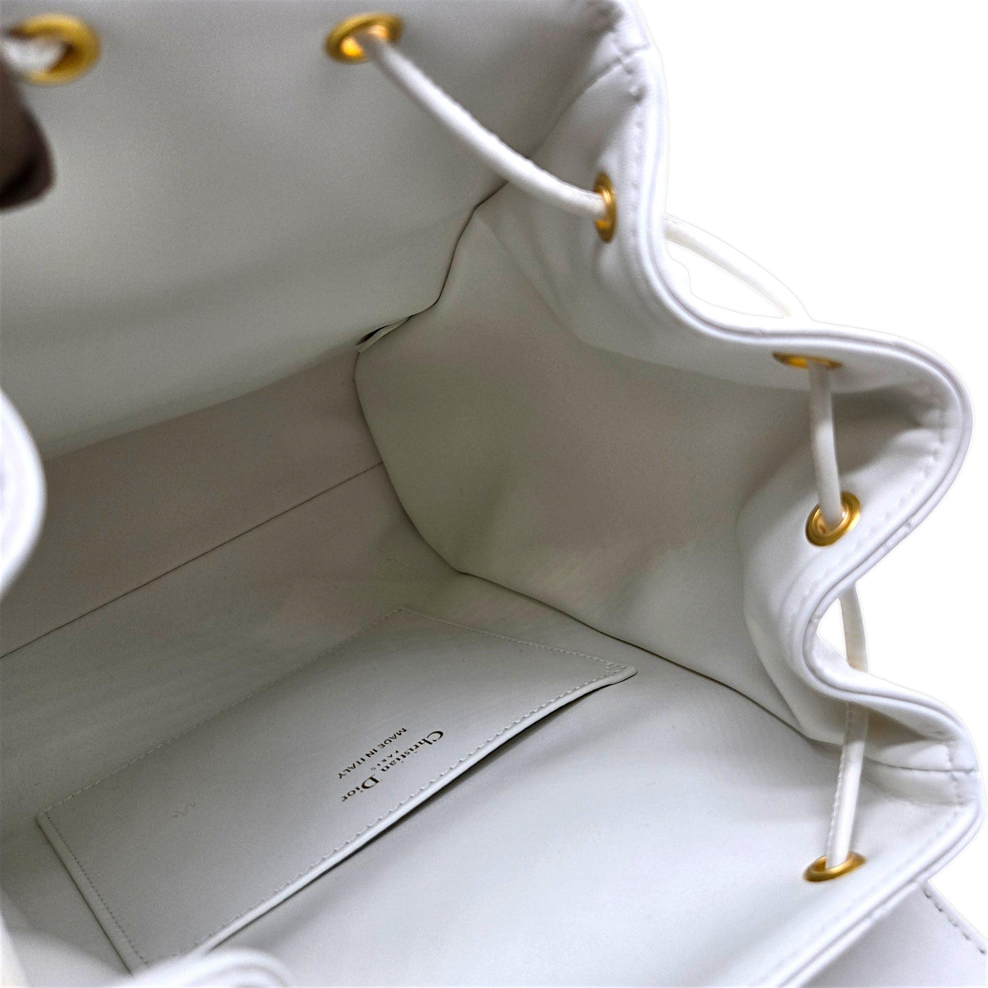 Dior Medium Dior Caro Backpack White