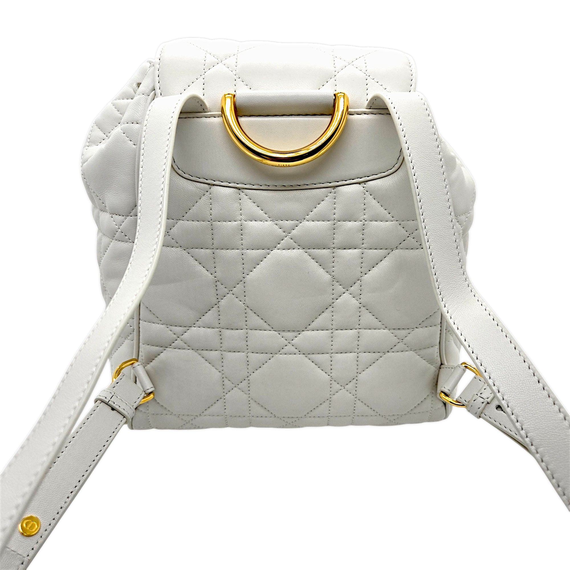 Dior Medium Dior Caro Backpack White