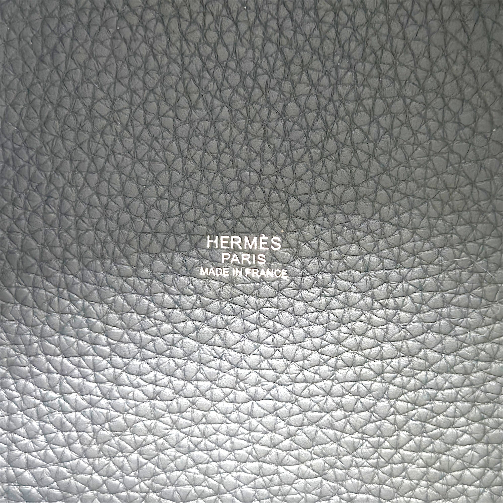 Hermes Picotin 18 3Y Silver Noir Black Clemence Leather U Stamp