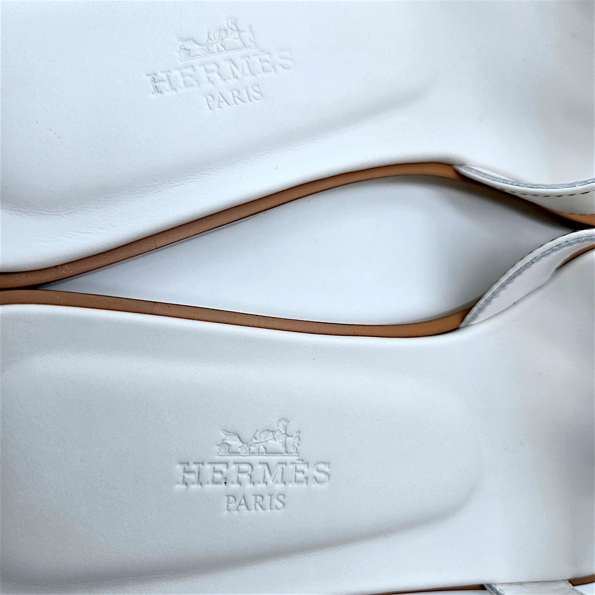 Hermes Oran Sandal White Blanc