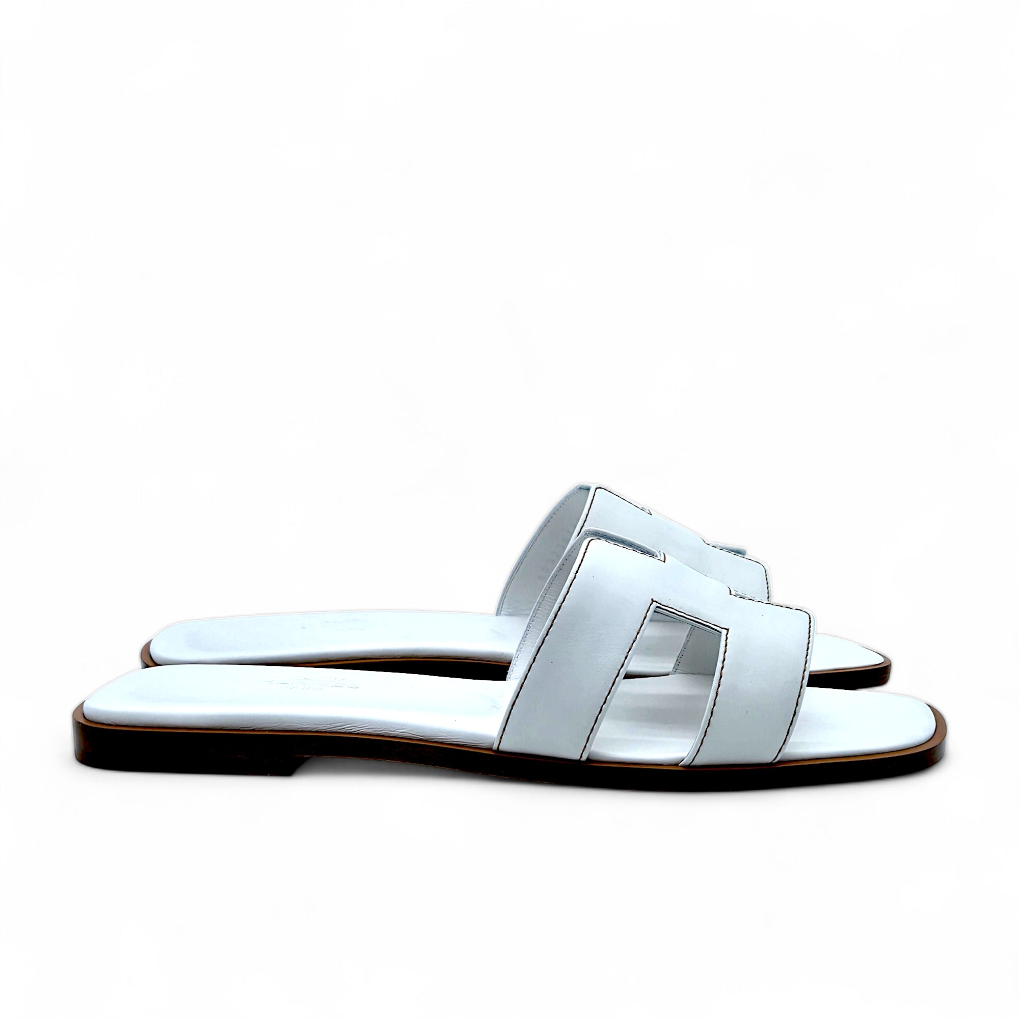 Hermes Oran Sandal White Blanc