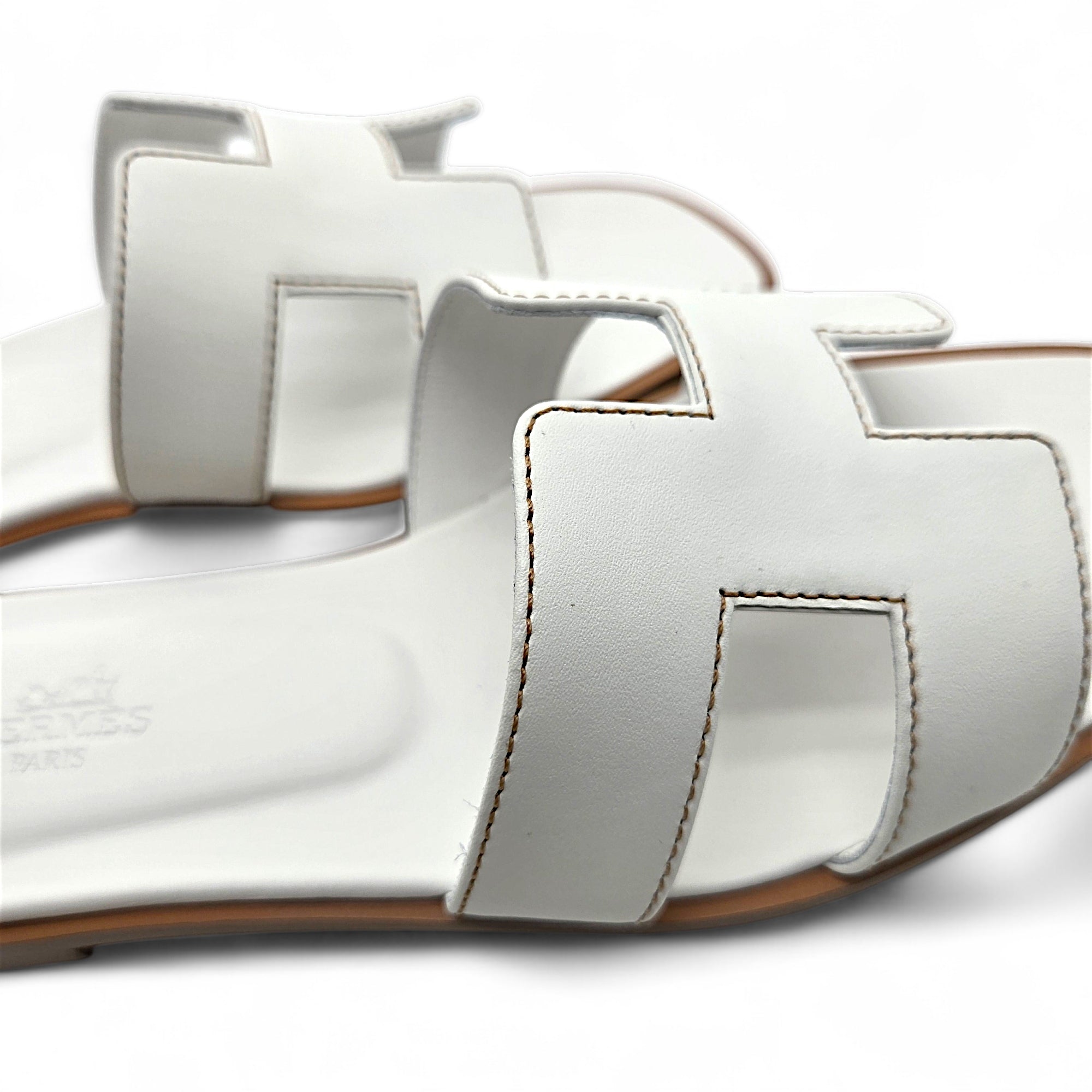 Hermes Oran Sandal White Blanc