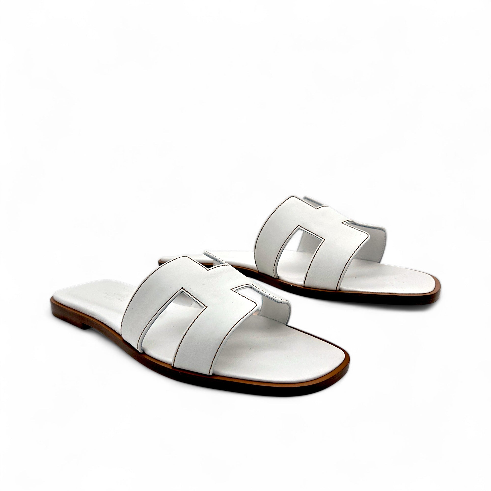 Hermes Oran Sandal White Blanc