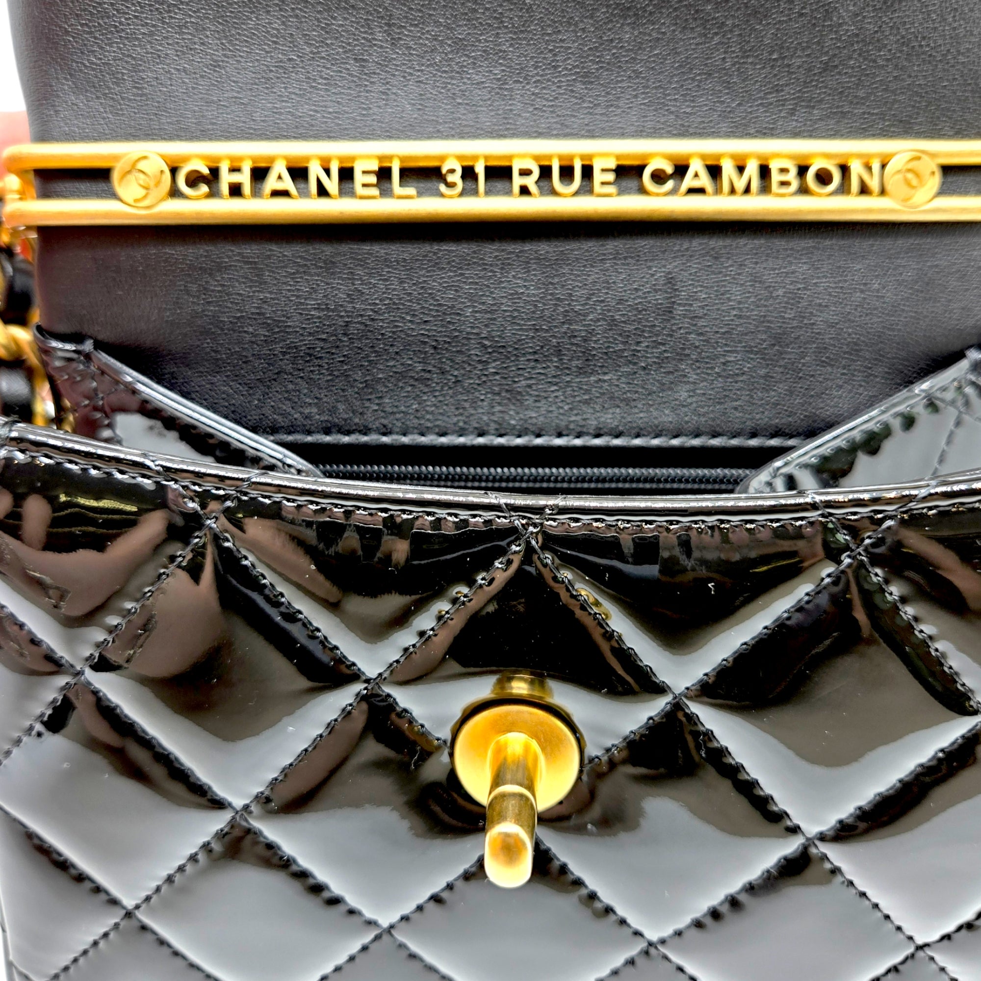 CHANEL CC MINI FLAP BAG WITH TOP HANDLE