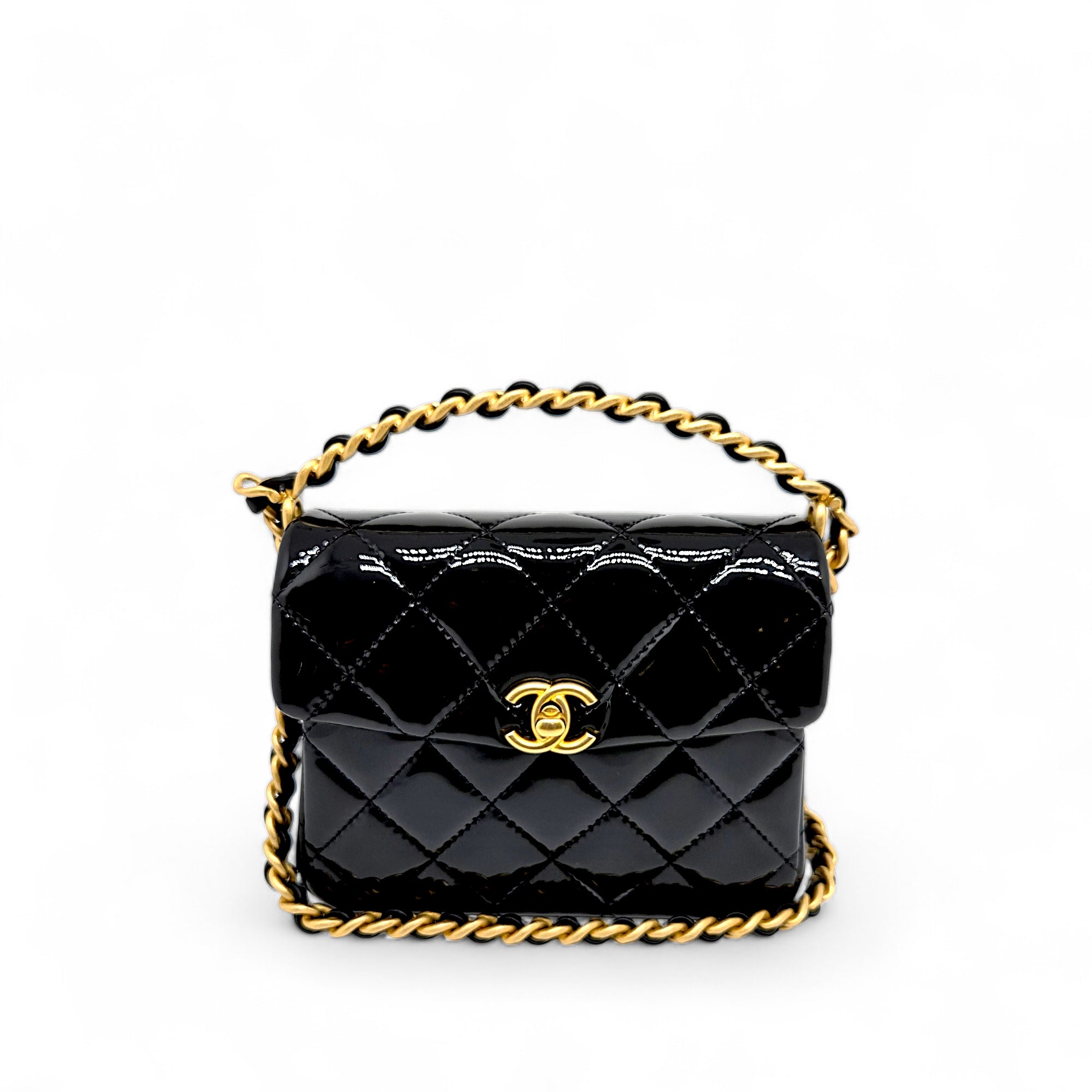 CHANEL CC MINI FLAP BAG WITH TOP HANDLE