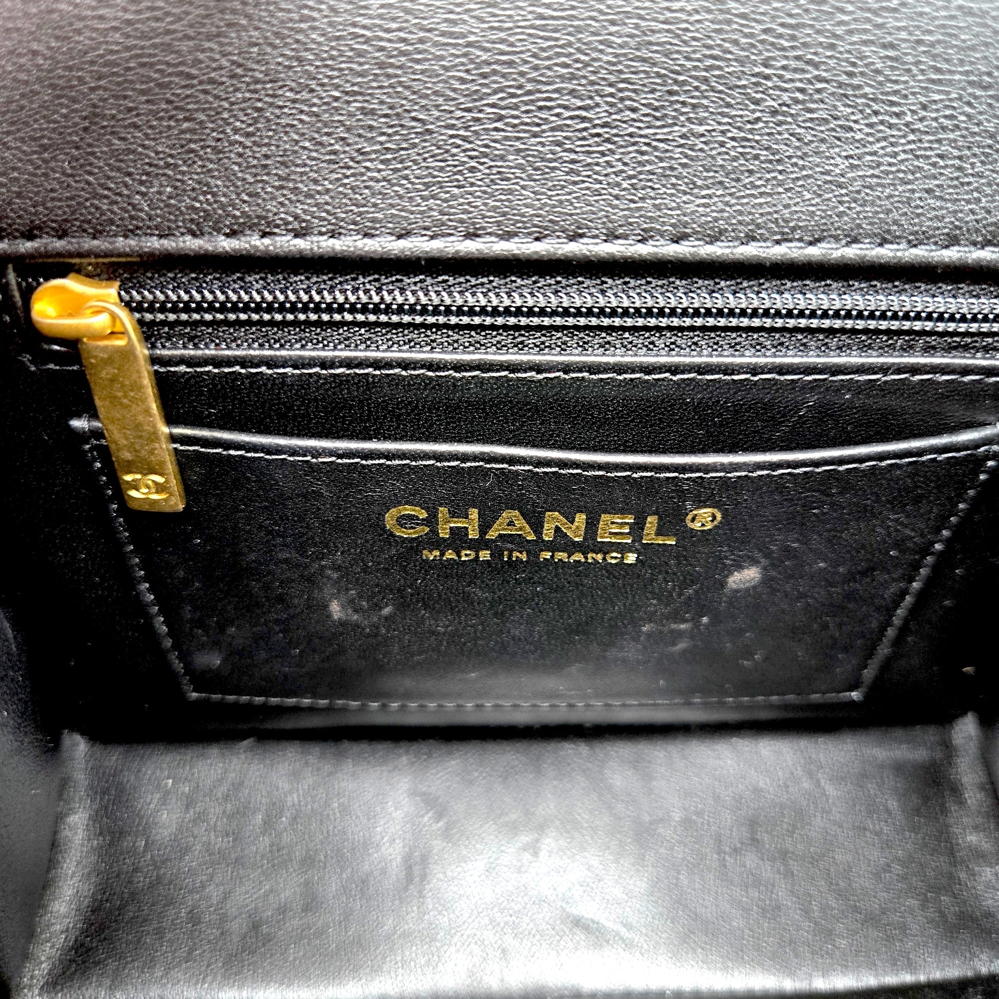 CHANEL CC MINI FLAP BAG WITH TOP HANDLE