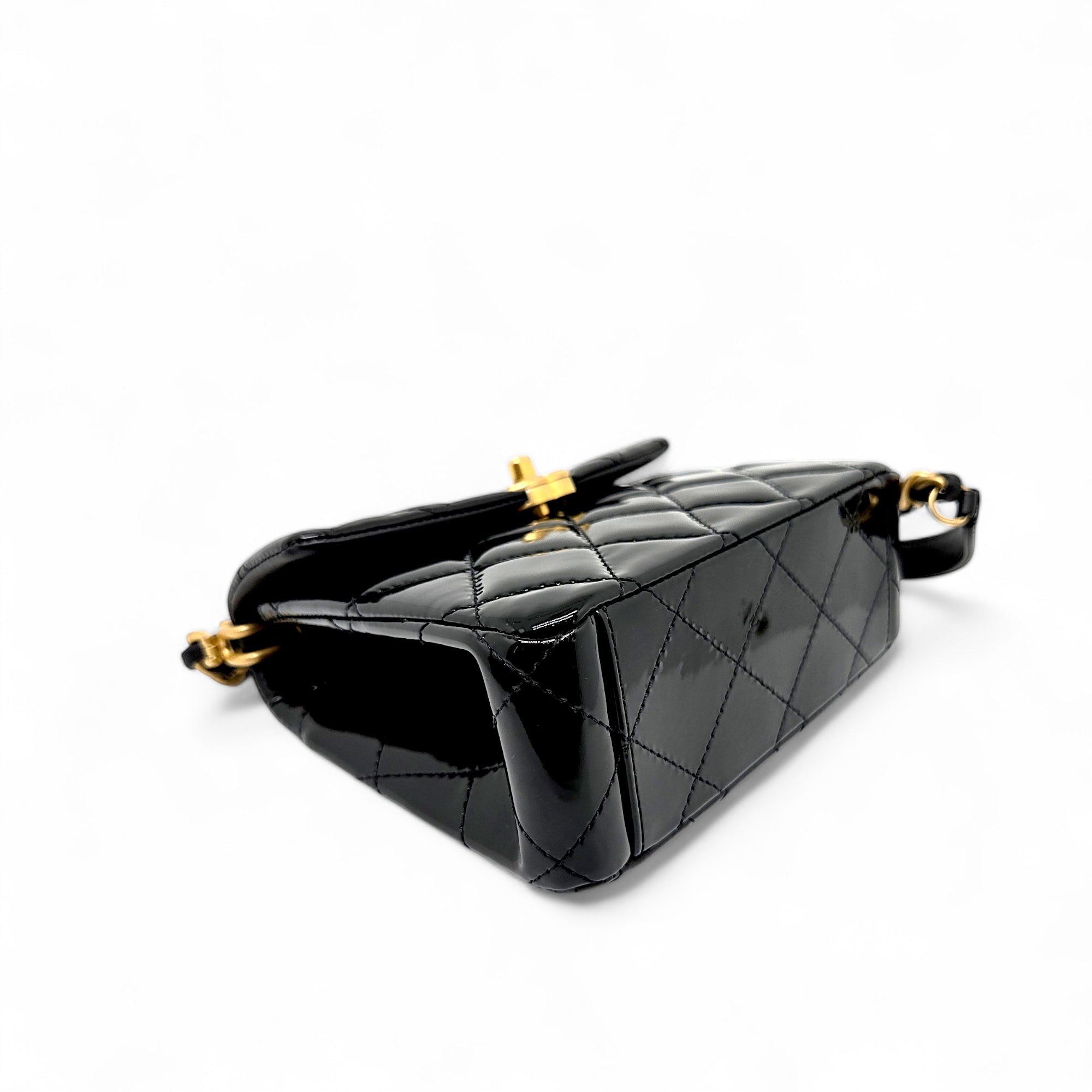 CHANEL CC MINI FLAP BAG WITH TOP HANDLE