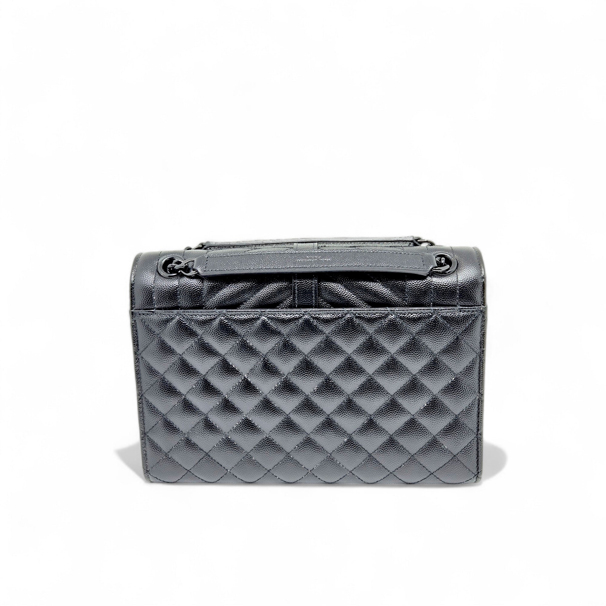 YSL Saint Laurent ENVELOPE MEDIUM IN QUILTED GRAIN DE POUDRE EMBOSSED LEATHER