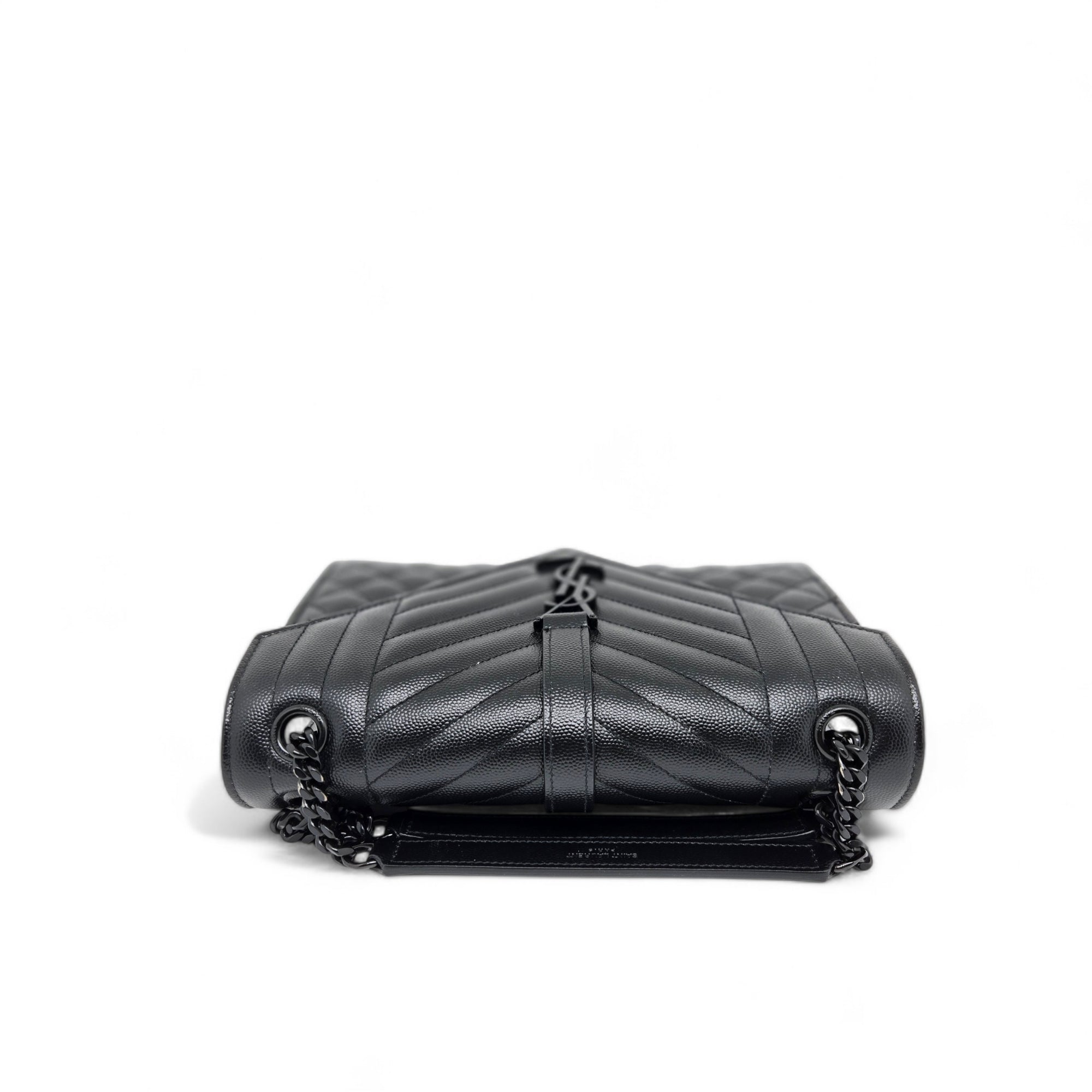 YSL Saint Laurent ENVELOPE MEDIUM IN QUILTED GRAIN DE POUDRE EMBOSSED LEATHER