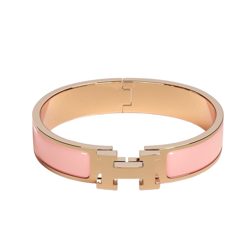 Hermes Clic H bracelet Rose Candeur