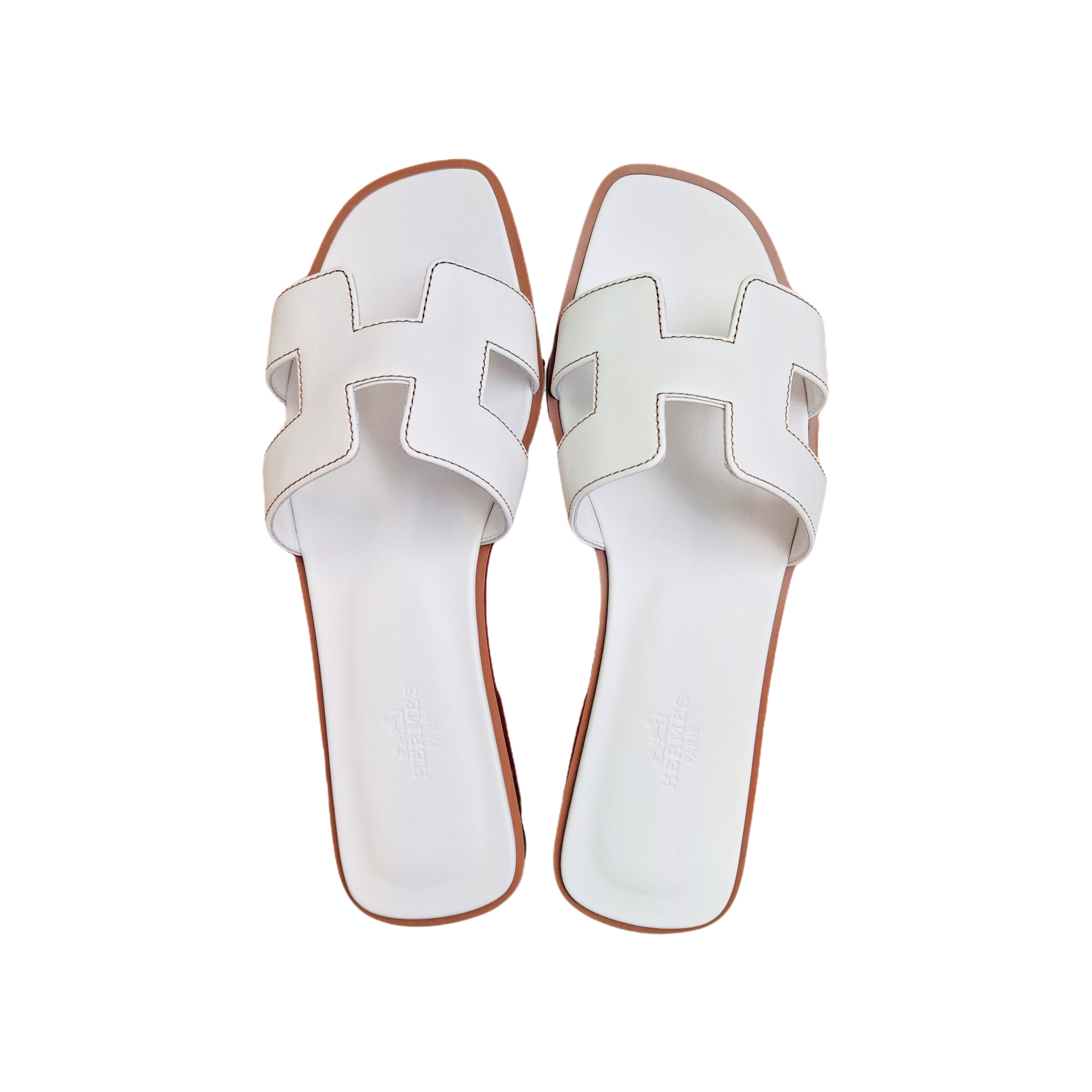 HERMÈS ORAN SANDAL White 38