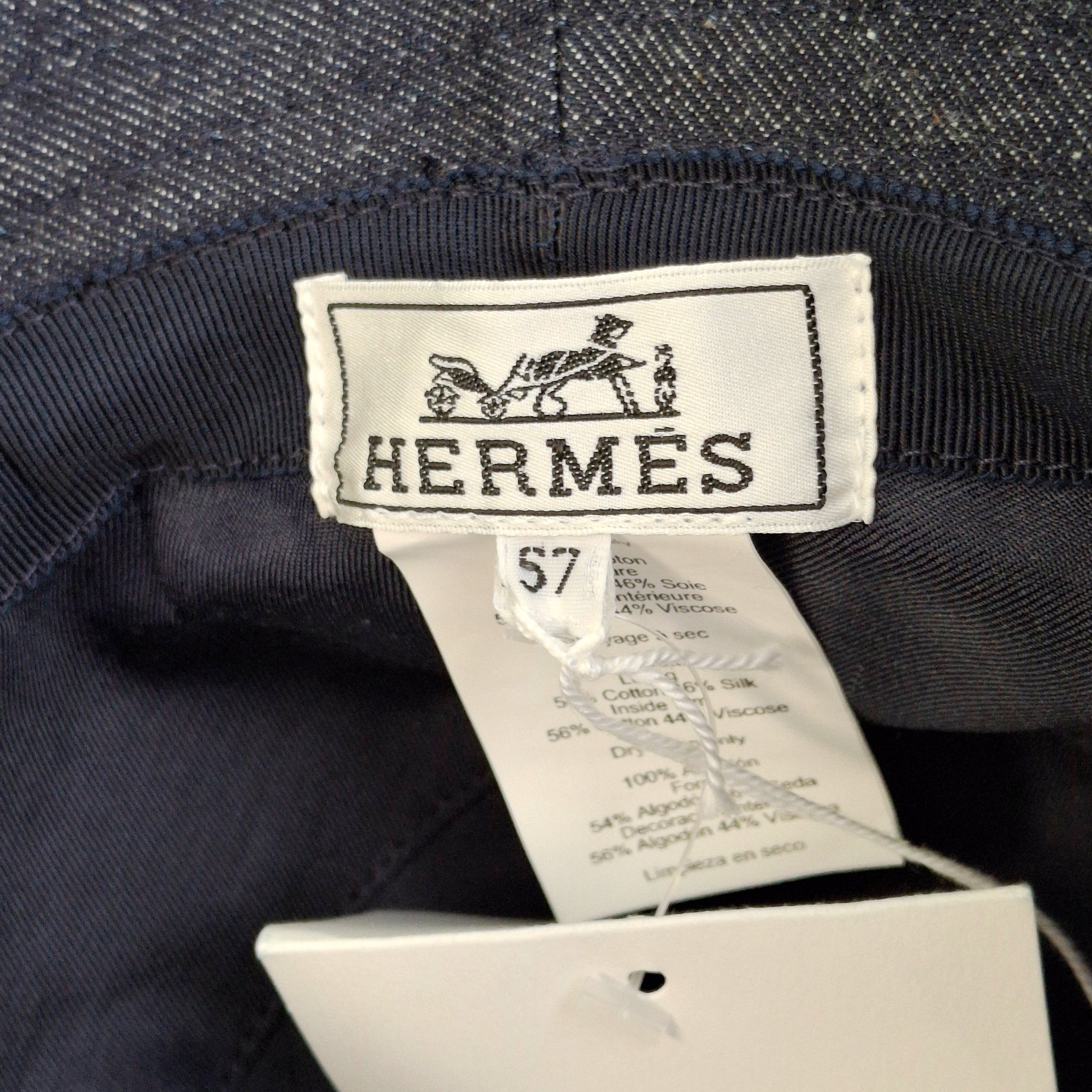 HERMÈS Harper Emile bucket hat Indigo (Dark Blue) 57