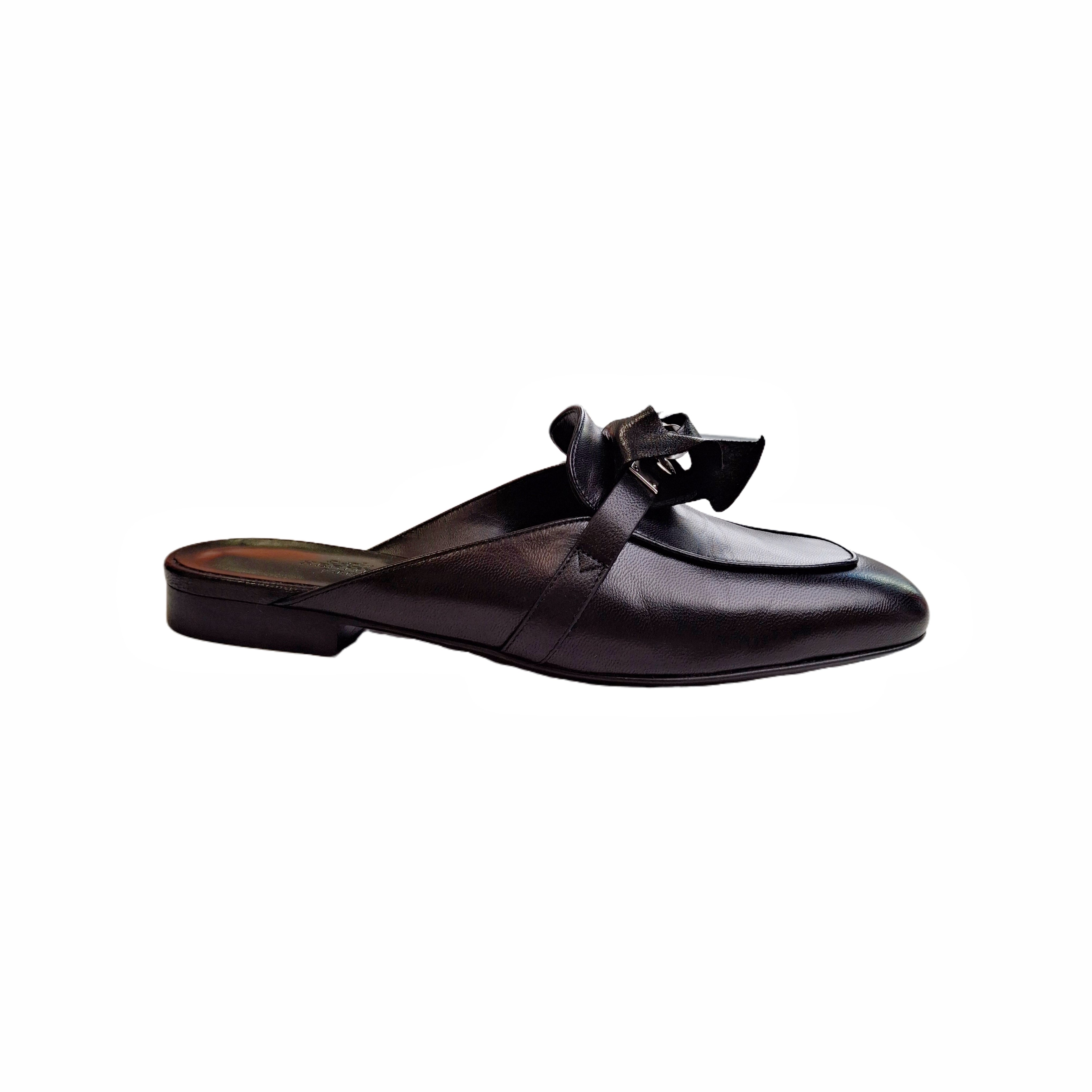 HERMÈS MULES FEMME OZ Black 38