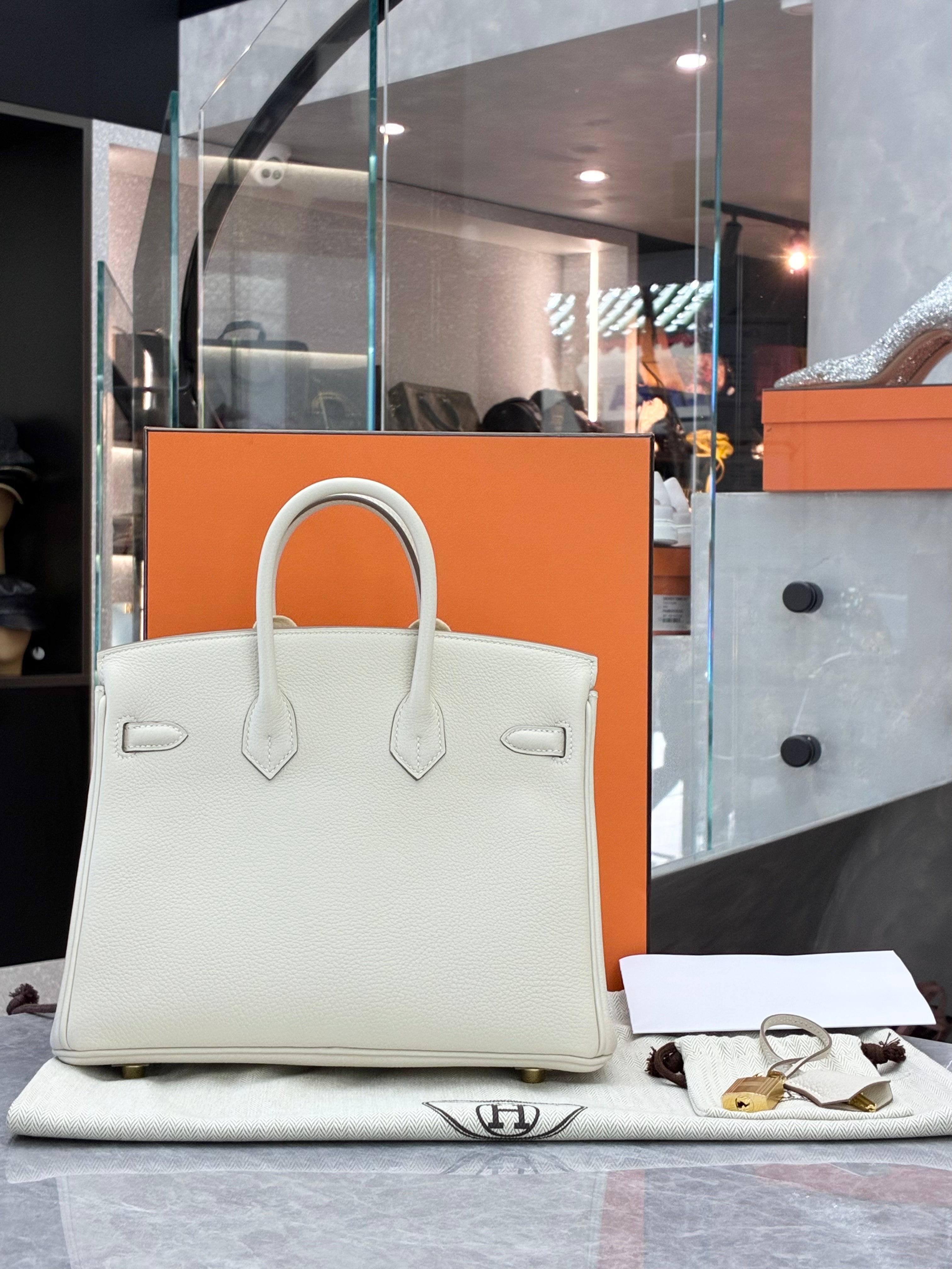 Hermès Birkin 25 handbag in Craie (chalk white)