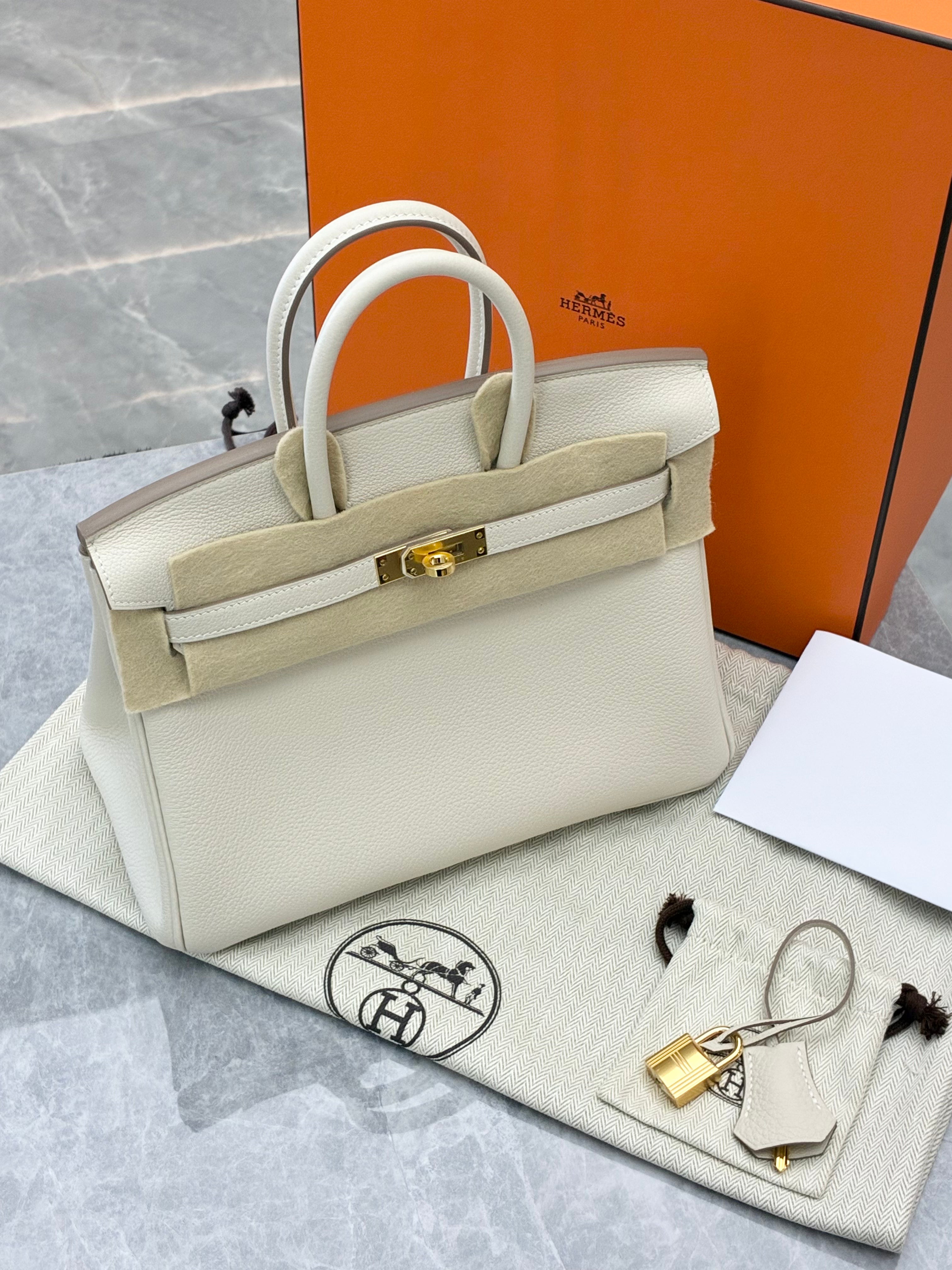 Hermès Birkin 25 handbag in Craie (chalk white)