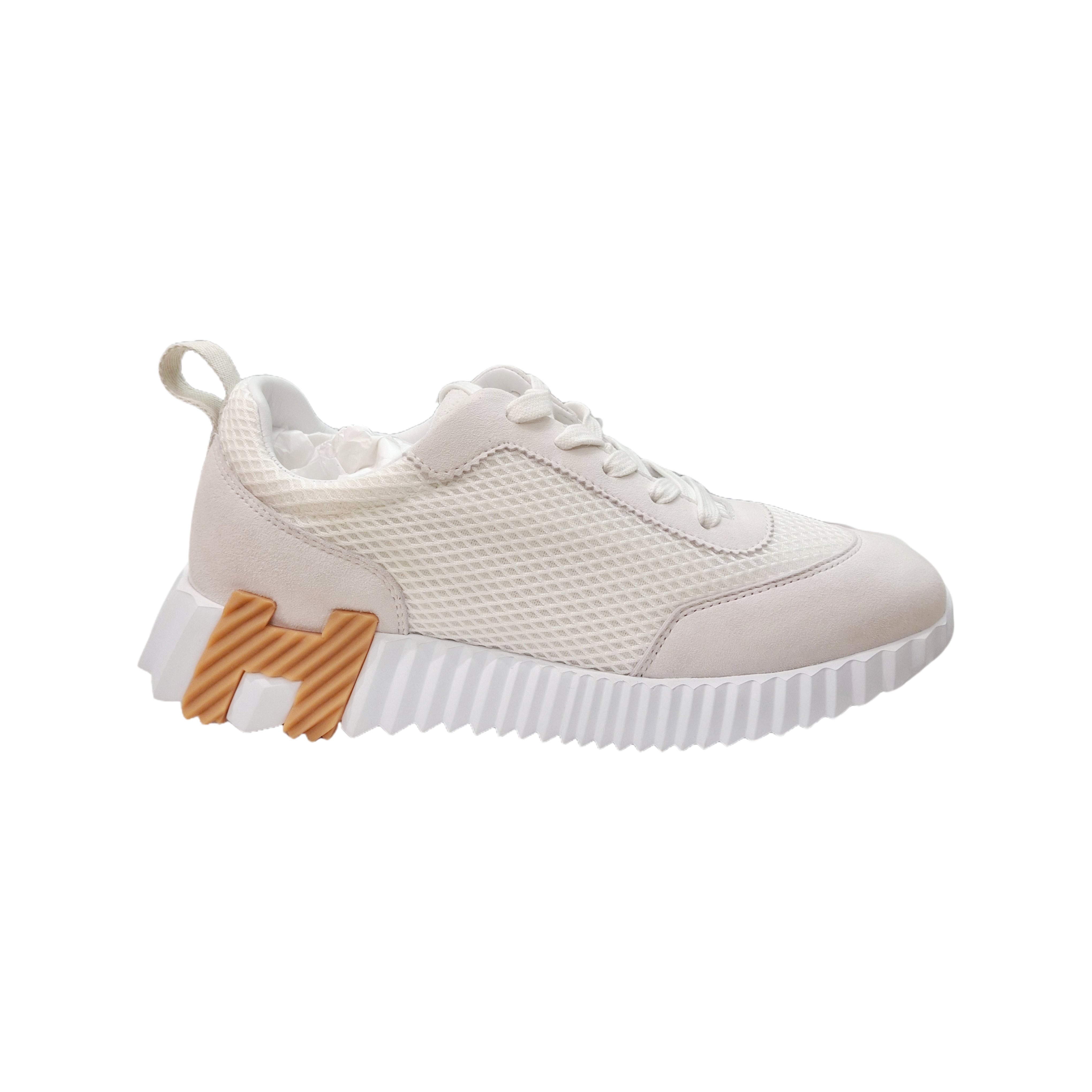 HERMÈS Bouncing Sneaker (Beige/Orange/Noir) 38