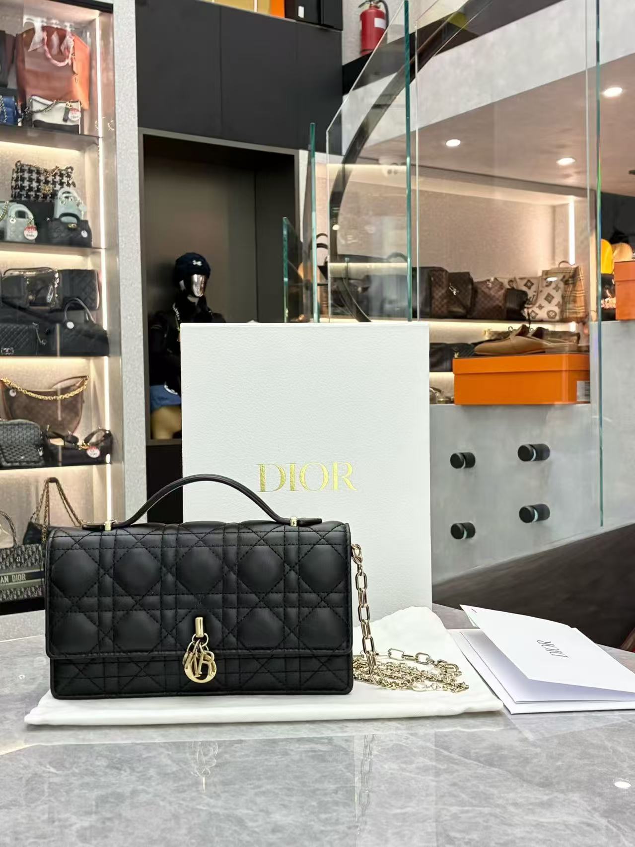 Christian Dior My Dior Mini Bag in black Cannage lambskin