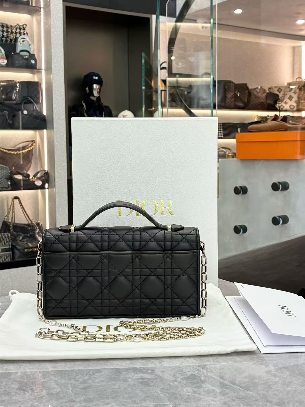 Christian Dior My Dior Mini Bag in black Cannage lambskin