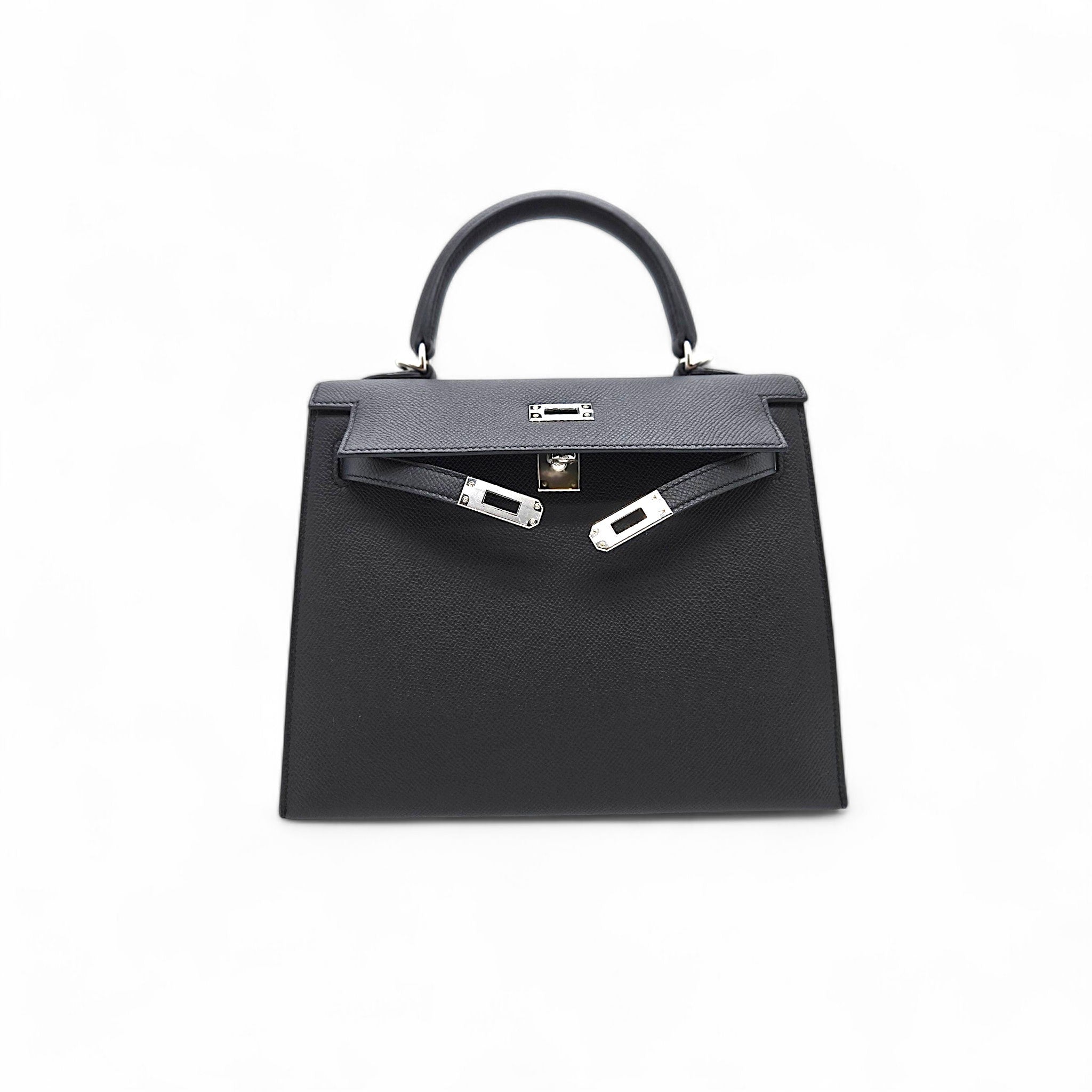 Hermès Kelly 25 Black Sellier Epsom