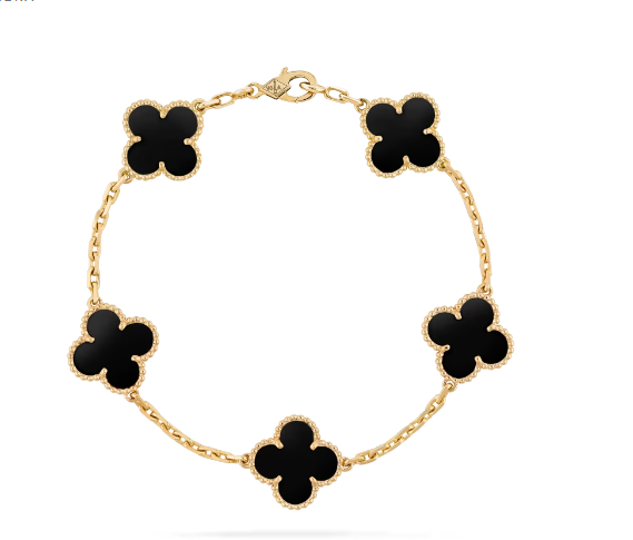 Van Cleef & Arpels Vintage Alhambra bracelet 5 motifs Yellow Gold (Onyx)